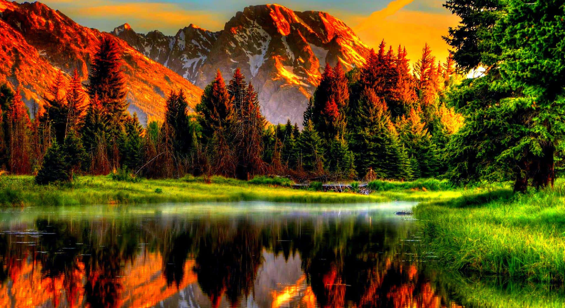Beautiful Scenery Desktop Mountain River Background