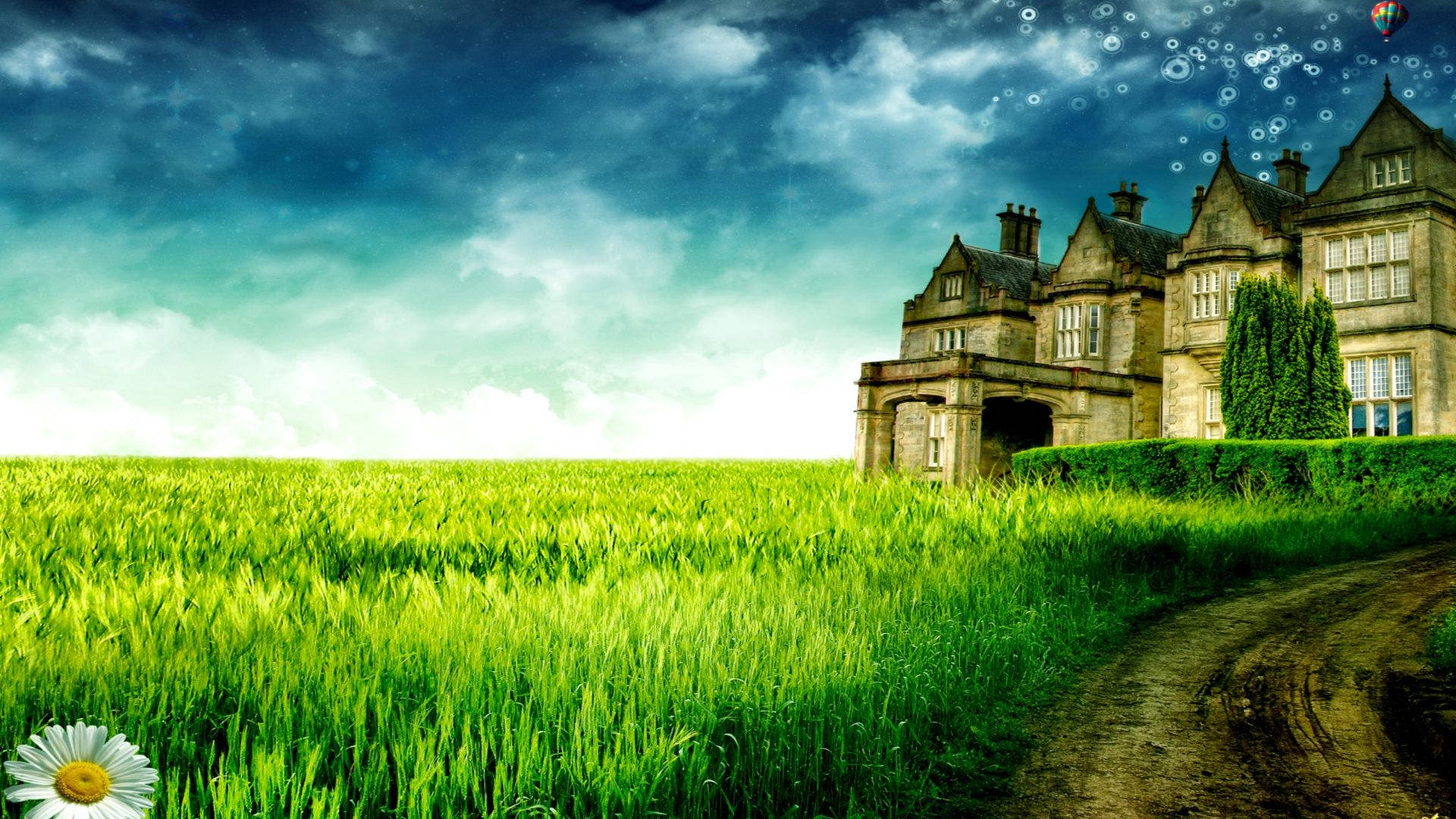 Beautiful Scenery Old House Background