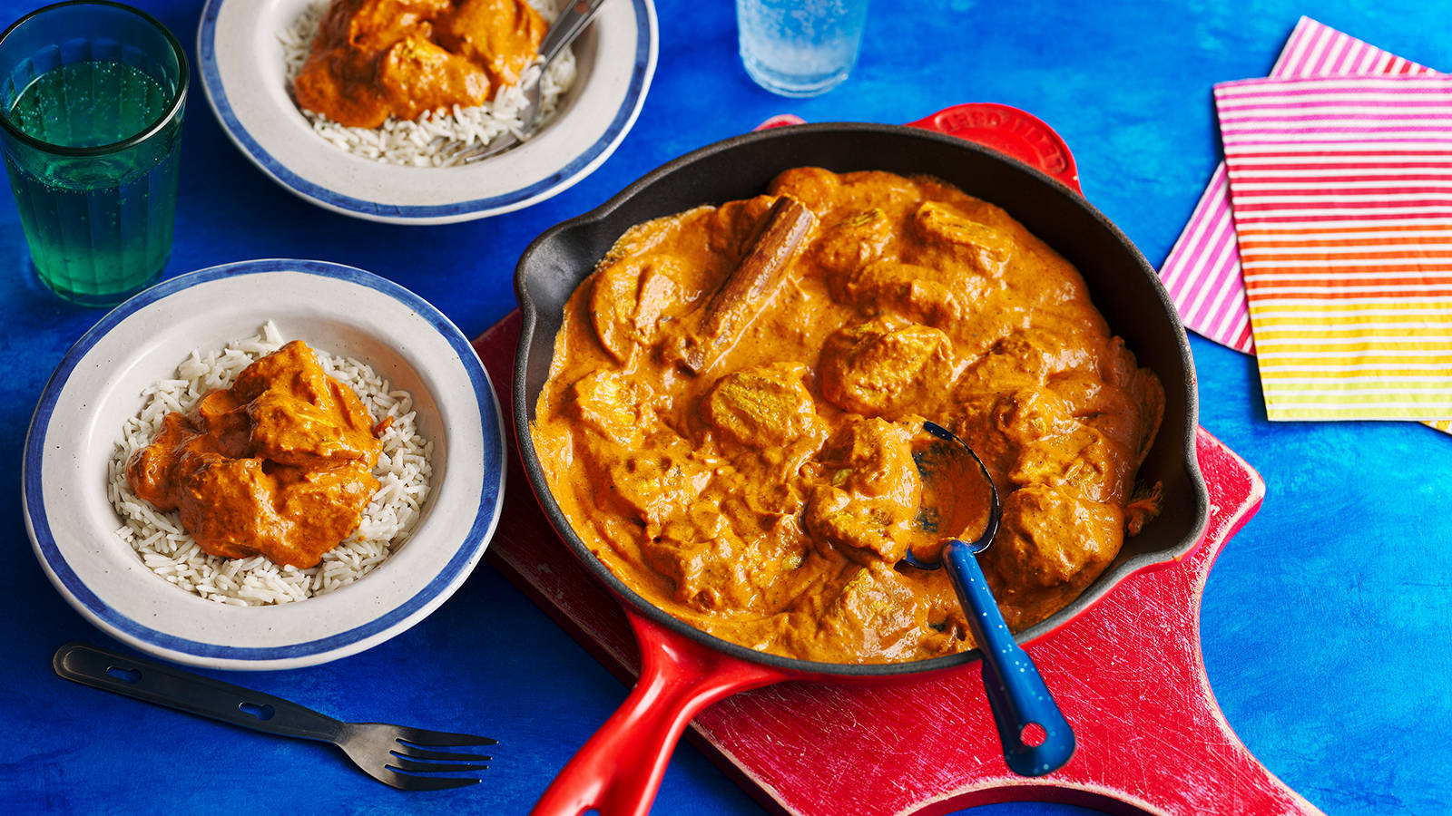 Beautiful Serving Of Butter Chicken Dish Background