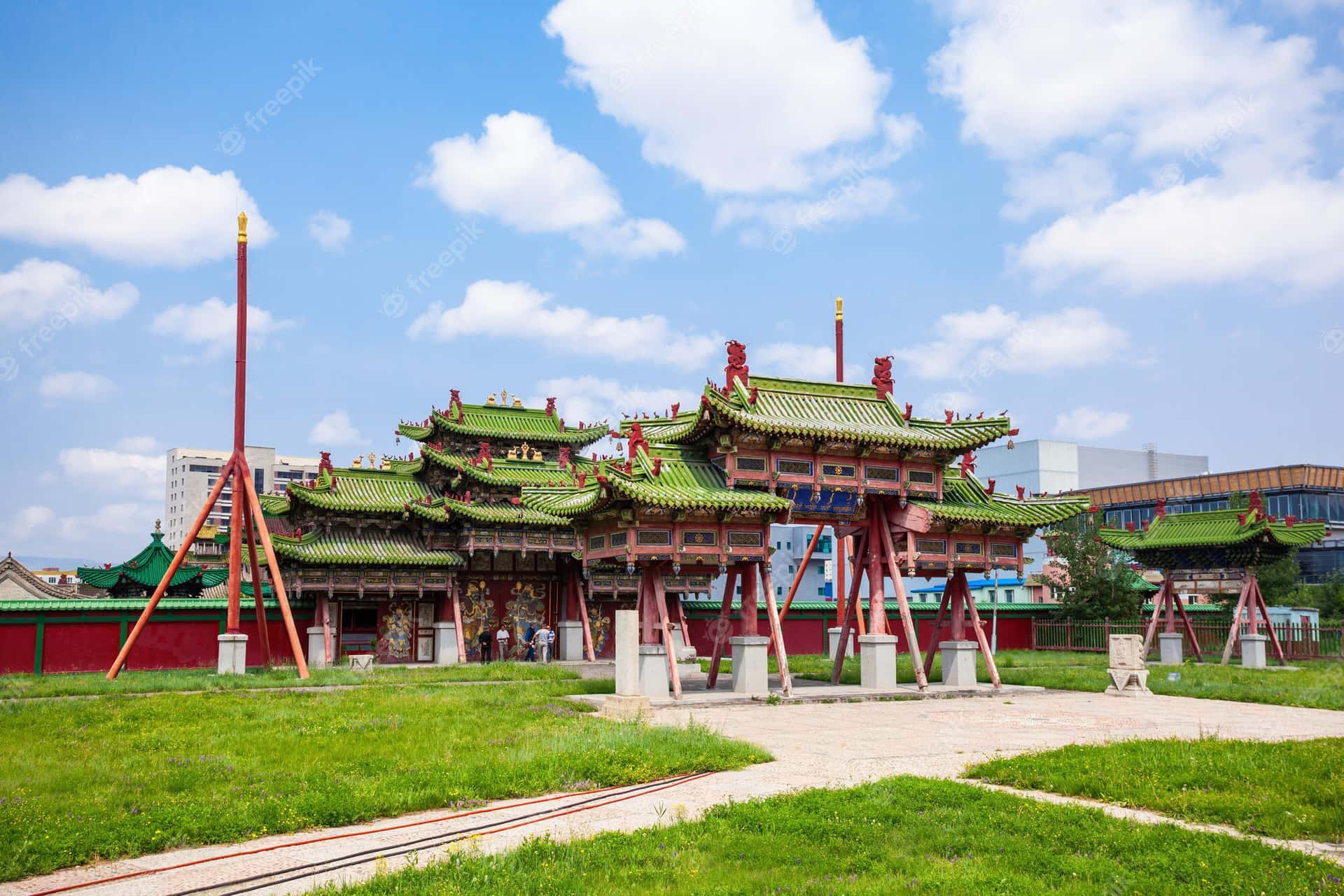 Beautiful Shot Winter Palace Of The Bogd Khan Background
