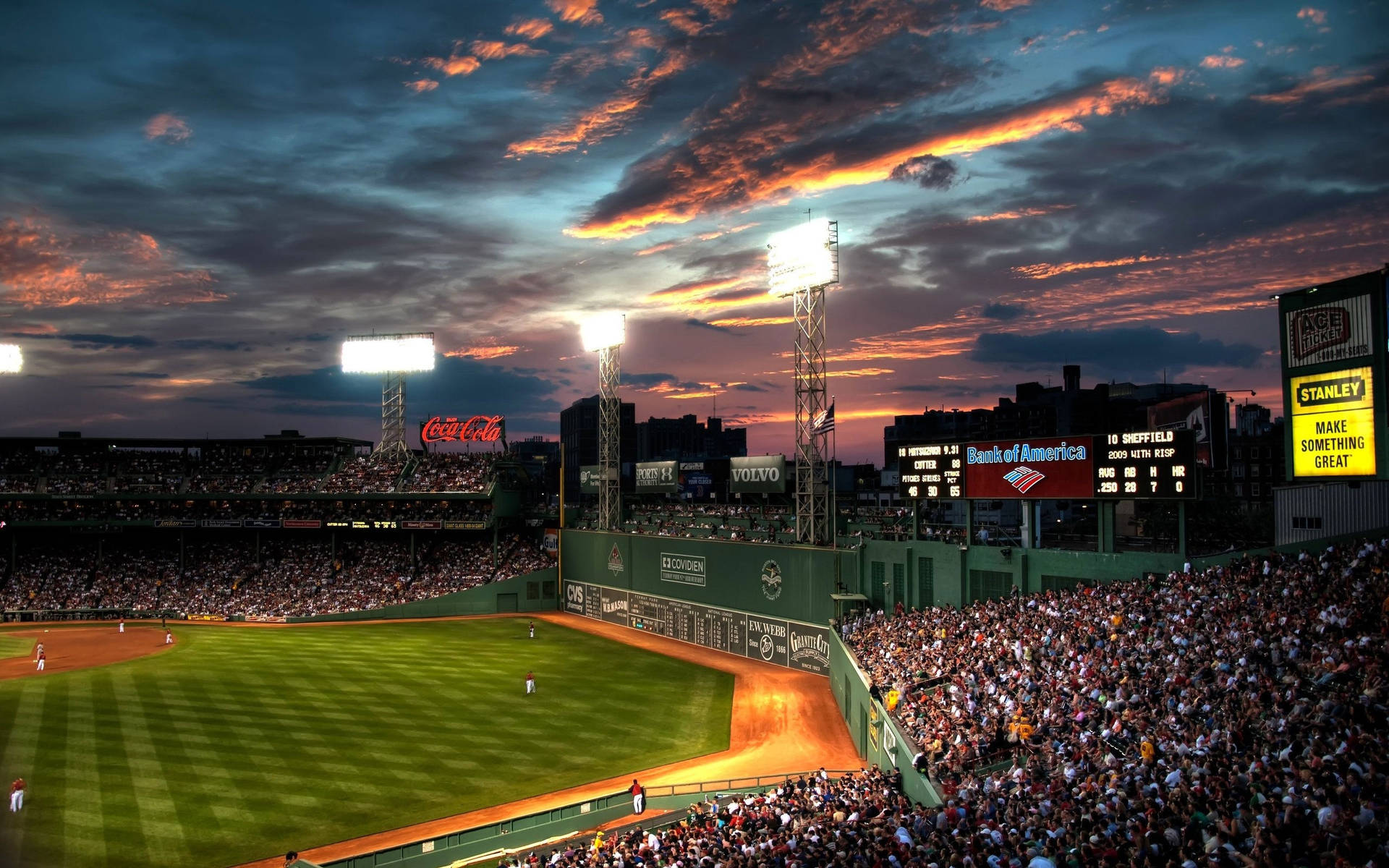 Beautiful Sky Above Red Sox Game Background