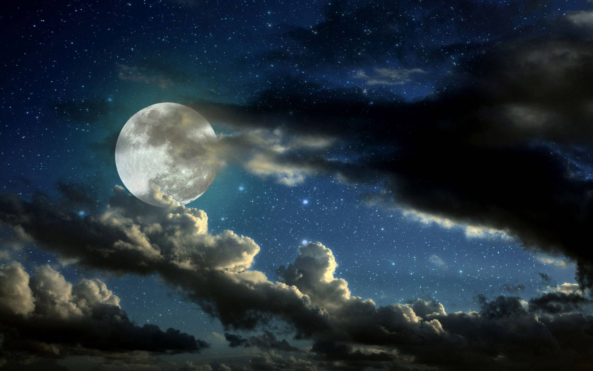 Beautiful Sky With Moon Background