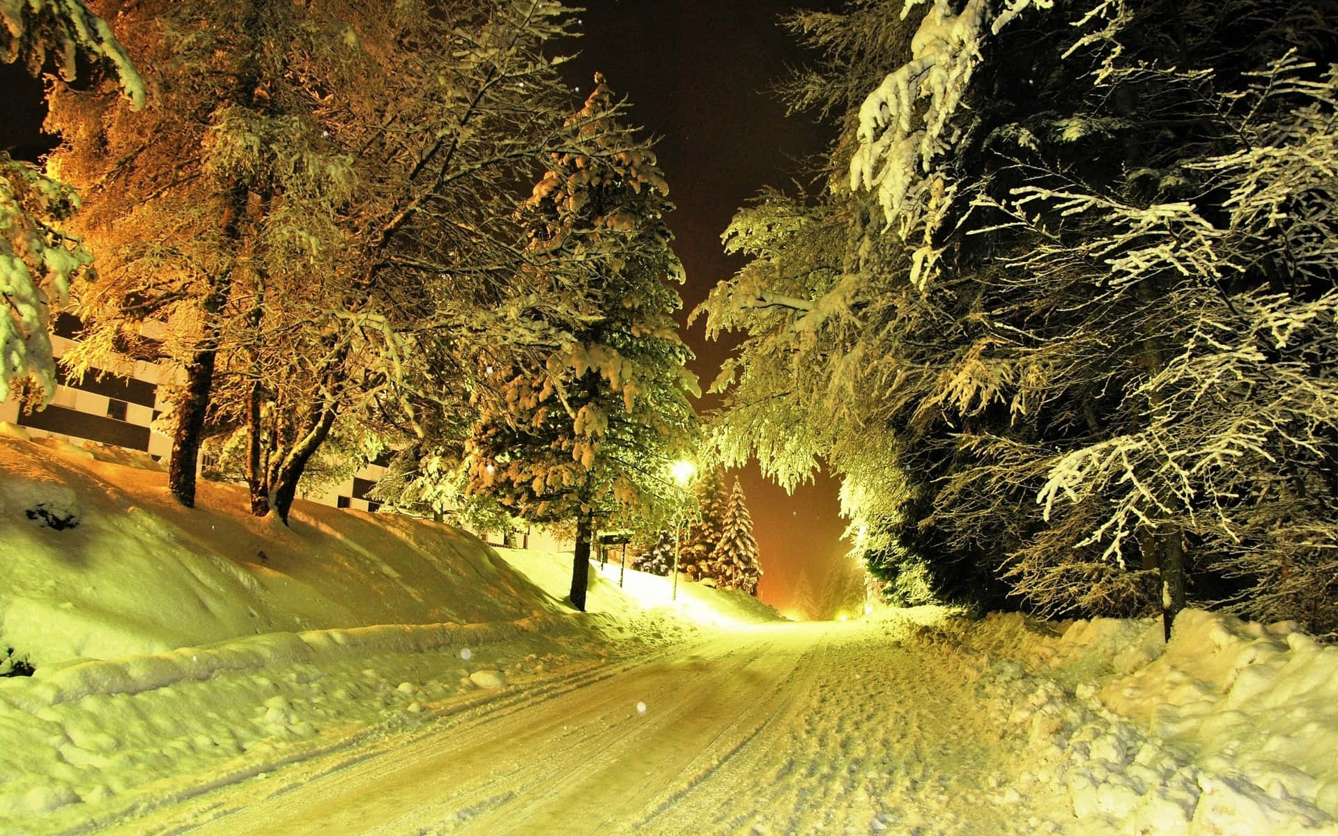 Beautiful Snowfall Blanket Covering A Rural Landscape Background