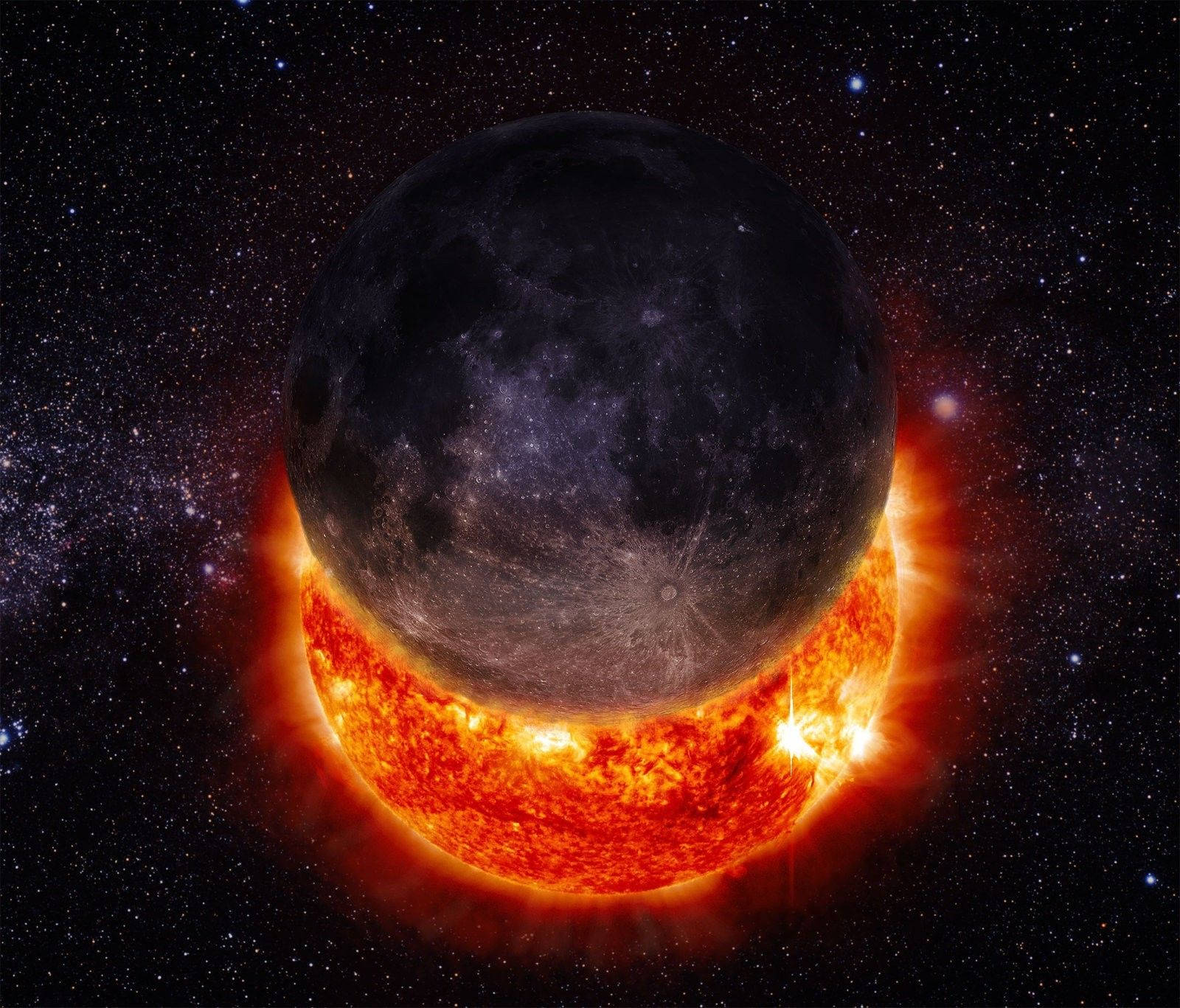 Beautiful Space Solar Eclipse Background