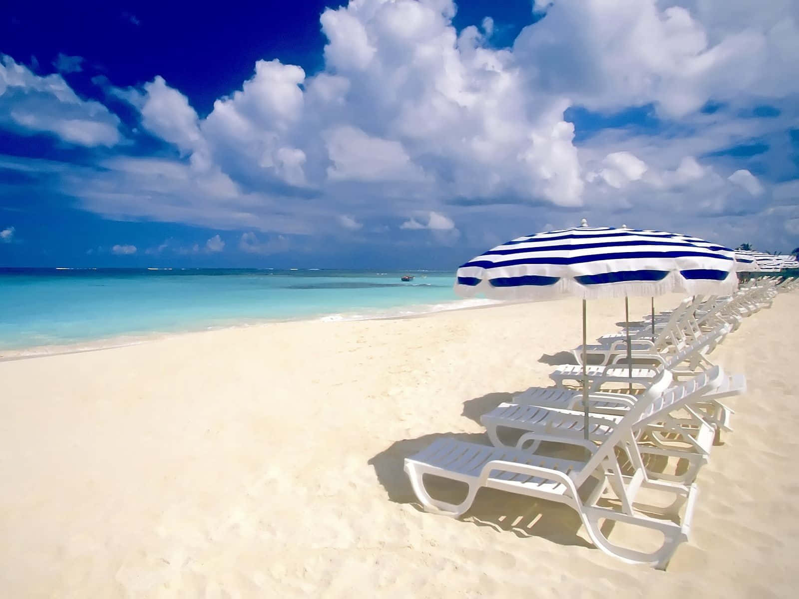 Beautiful Summer Beach Chairs Background