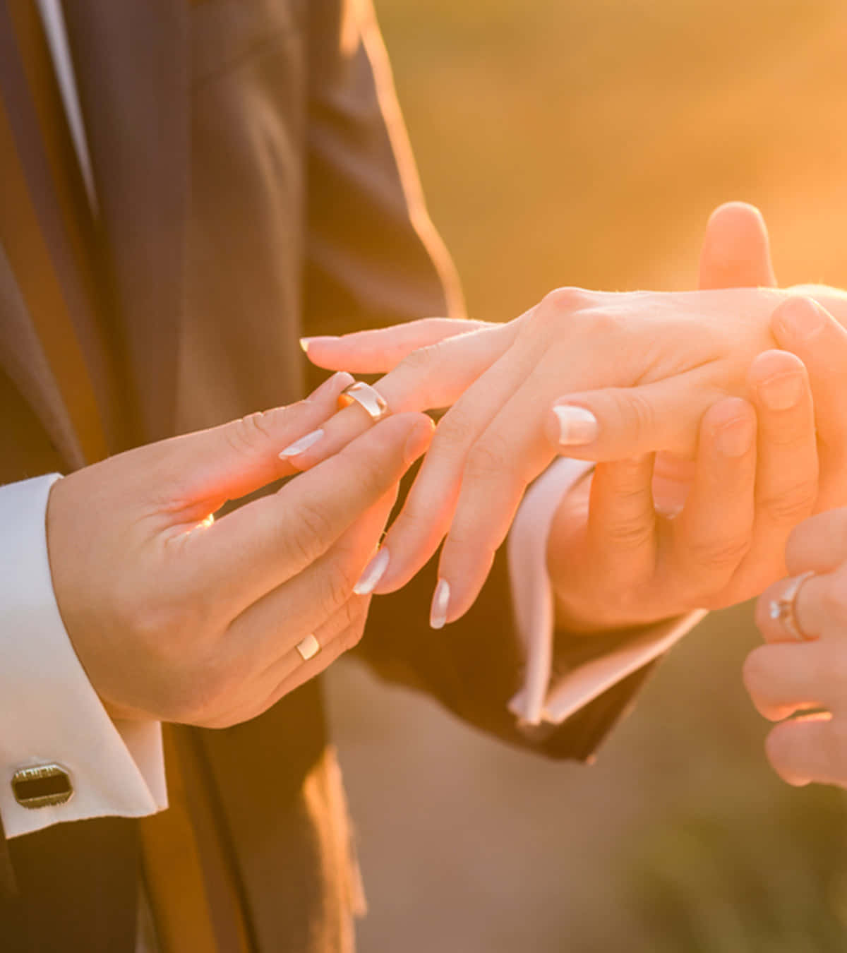 Beautiful Sunset Engagement Ring Couple