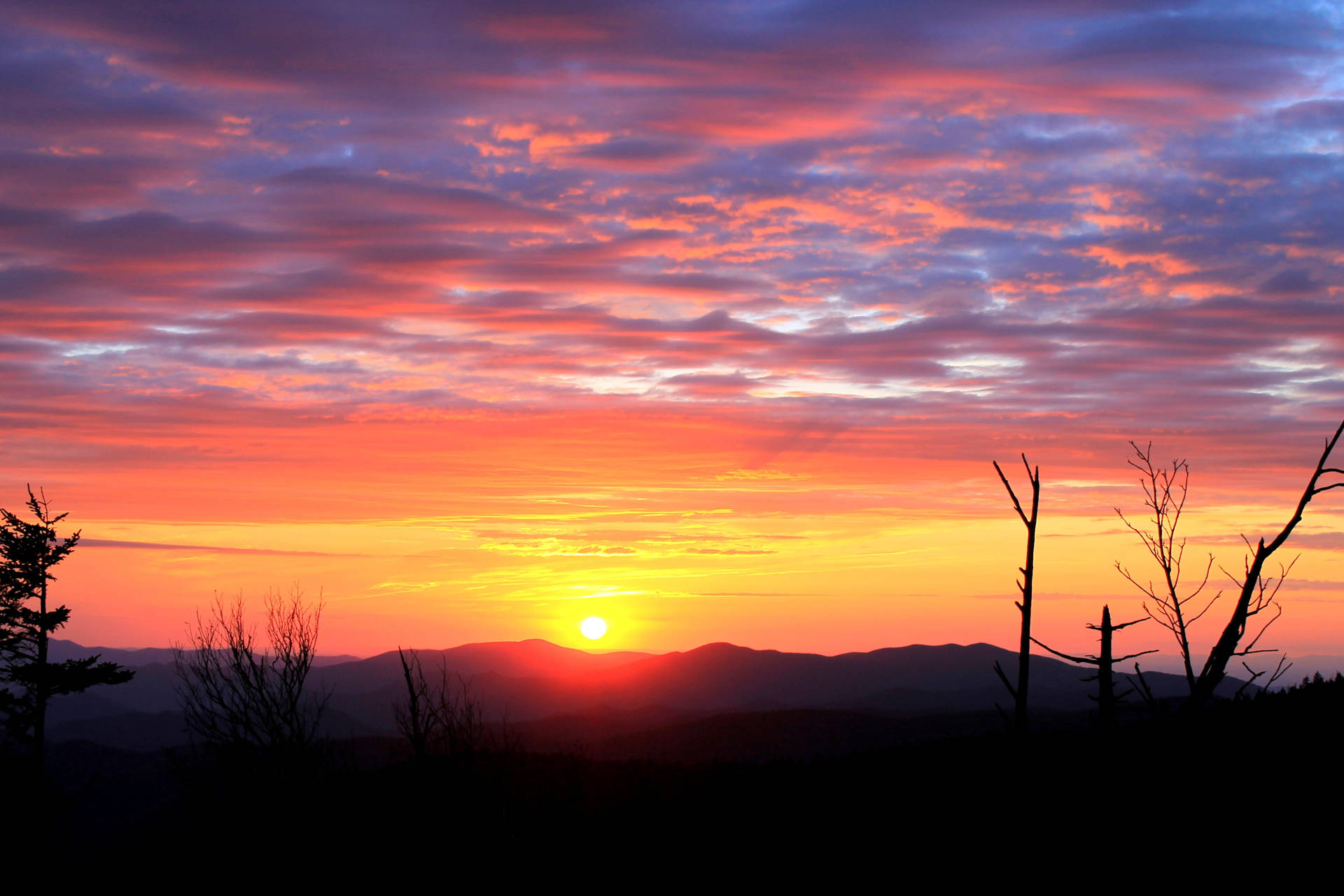 Beautiful Sunset Over Smoky Mountains