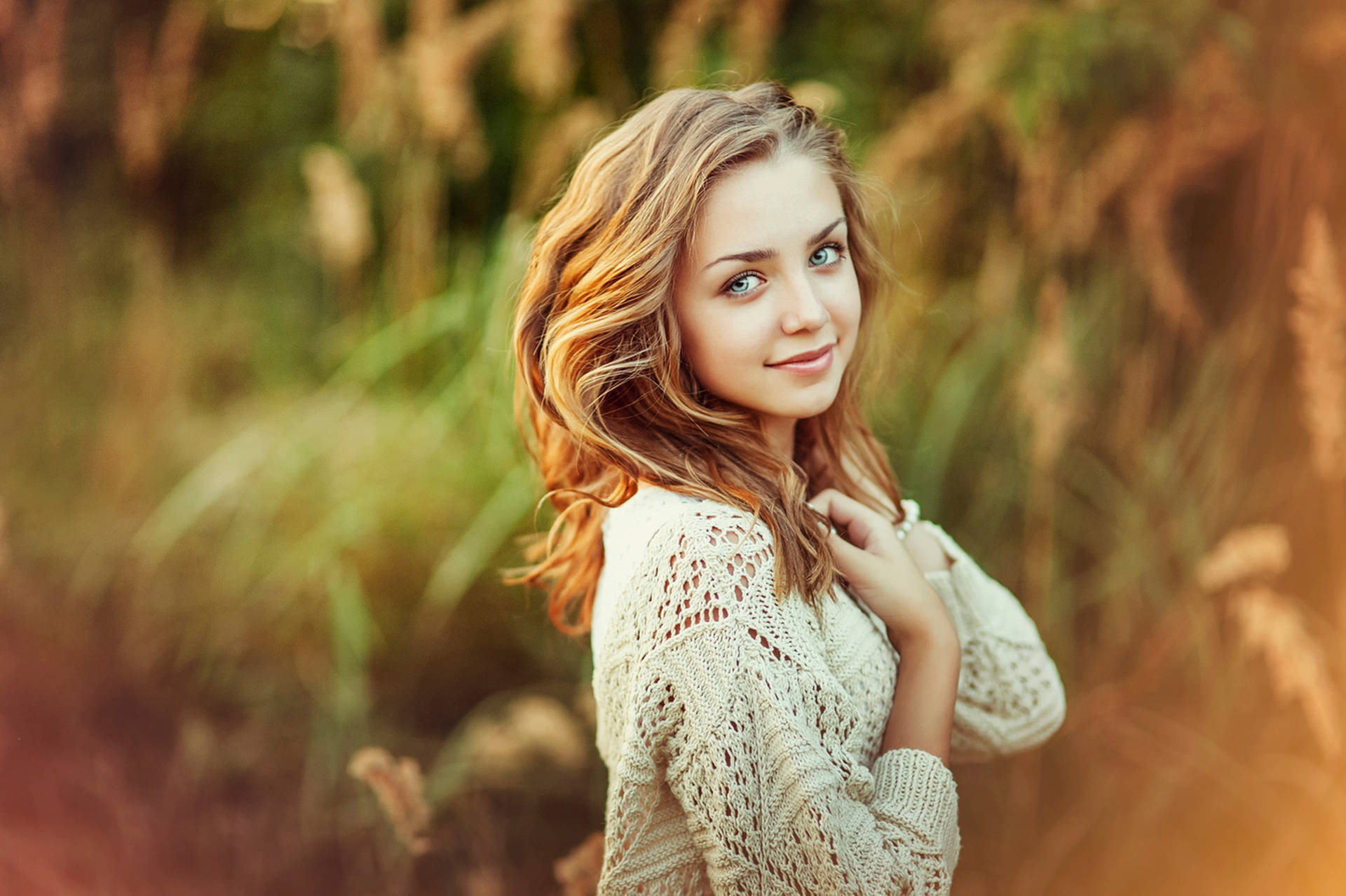 Beautiful Teenage Girl Blurry Background