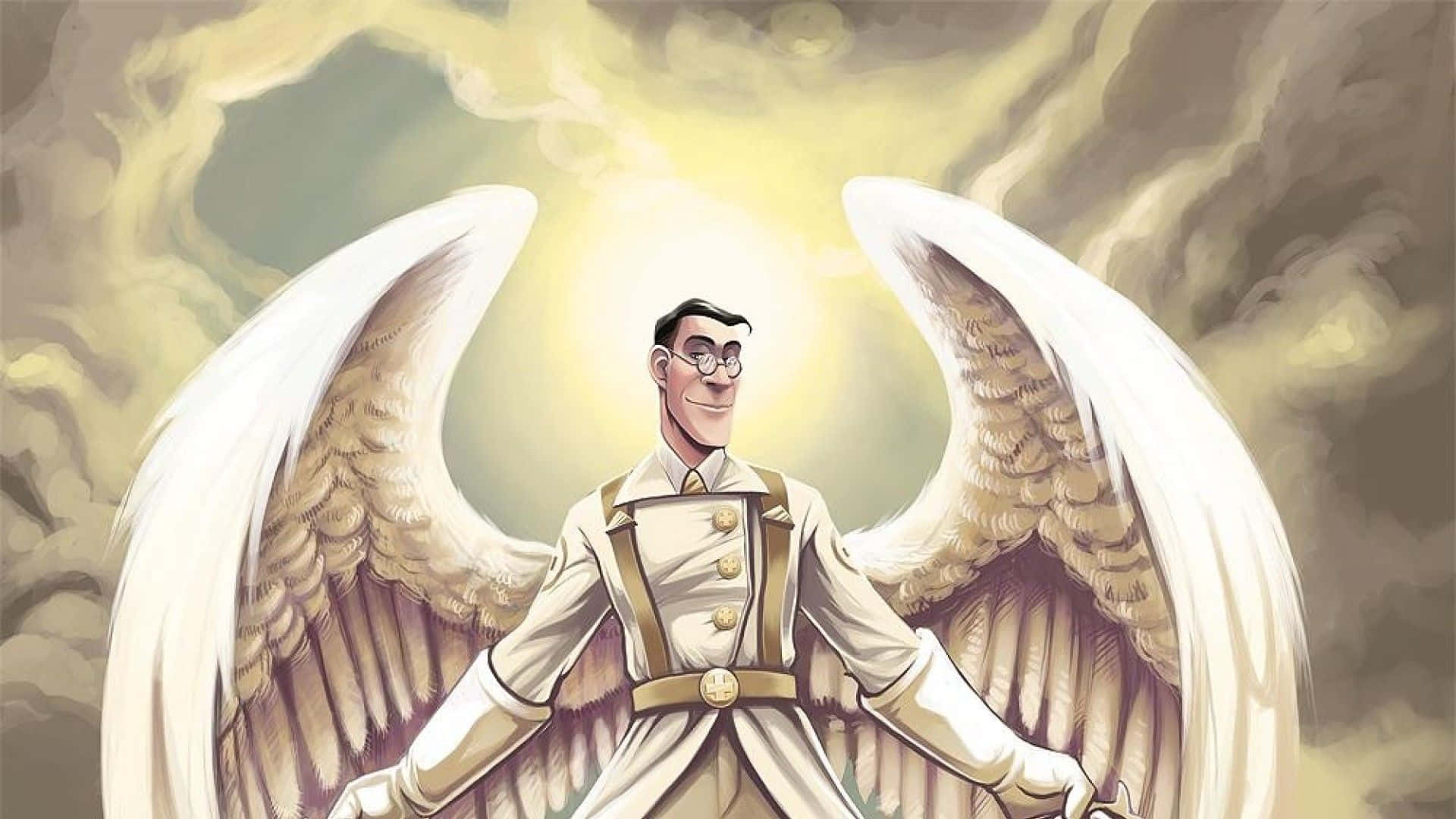 Beautiful Tf2 Medic Villain Wings Background