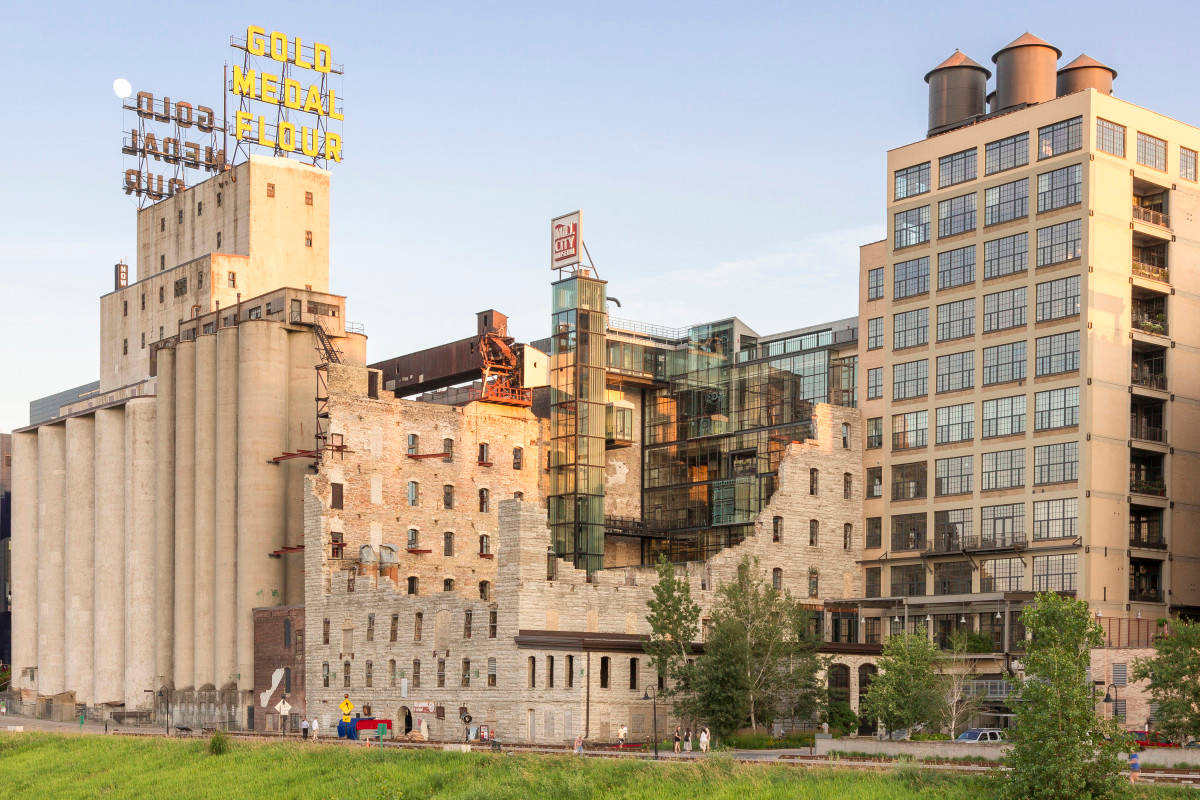 Beautiful View Of Mill City Museum In Minneapolis. Background