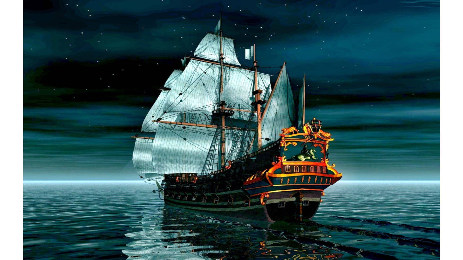 Beautiful Vintage Sailing Ship Background