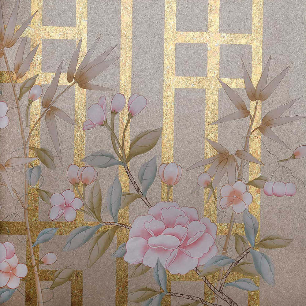 Beautiful Wall With Gilded Details Background