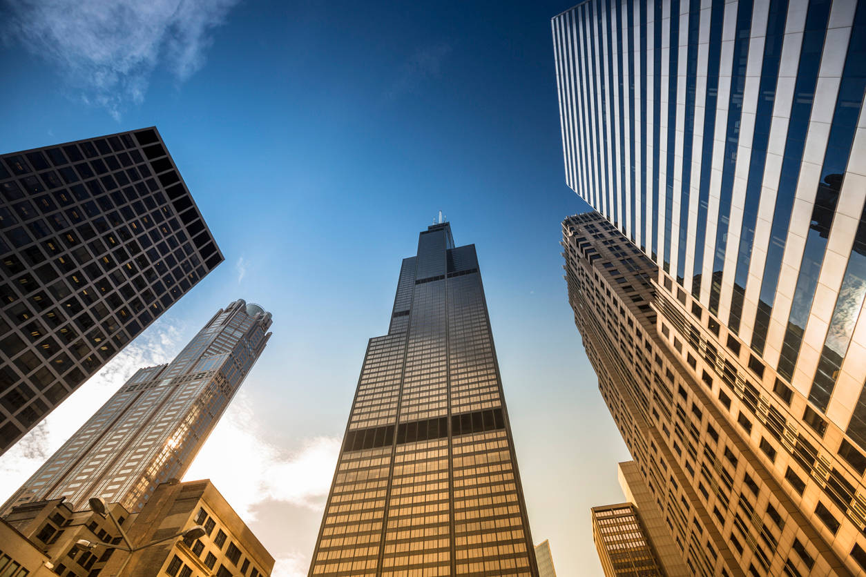 Beautiful Willis Tower Glass Wall Background