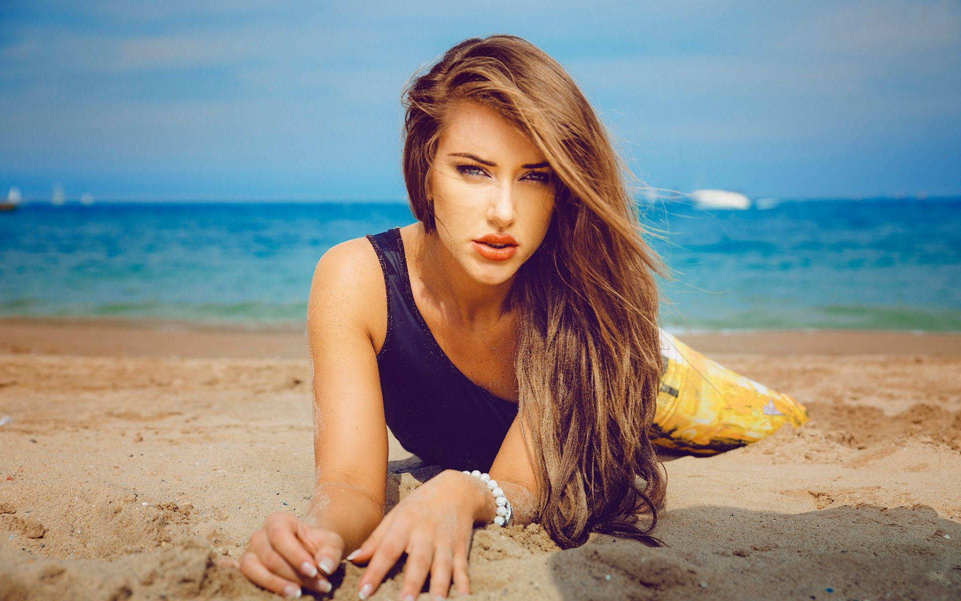 Beautiful Woman On Beach