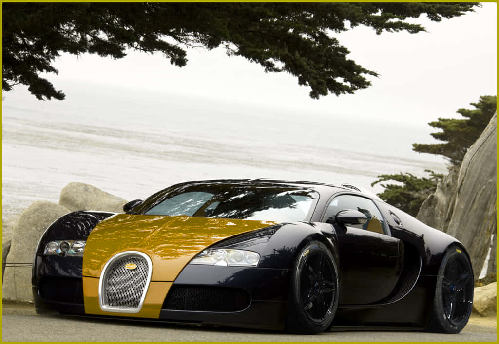 Beautifully Crafted Gold Bugatti Veyron Background