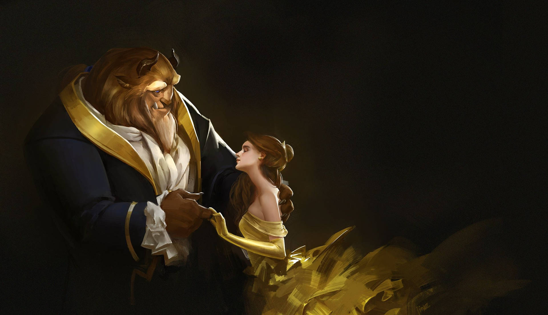 Beauty And The Beast Digital Art Background