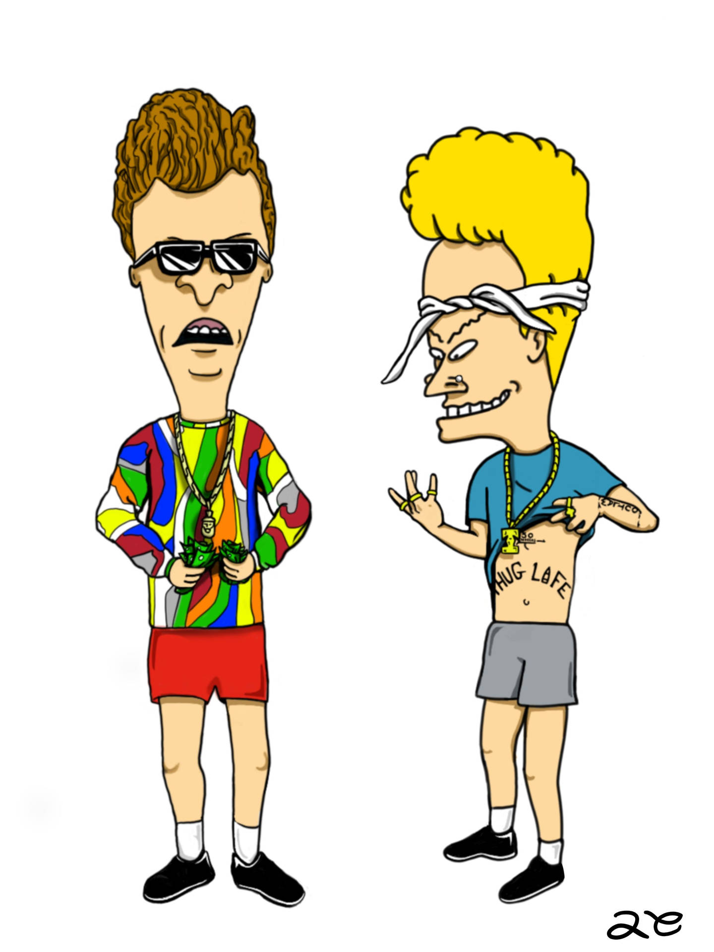 Beavis And Butt Head 90s Fashion Background