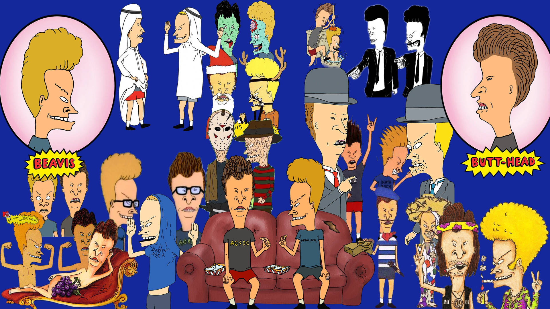 Beavis And Butt Head Adventure Collage Background