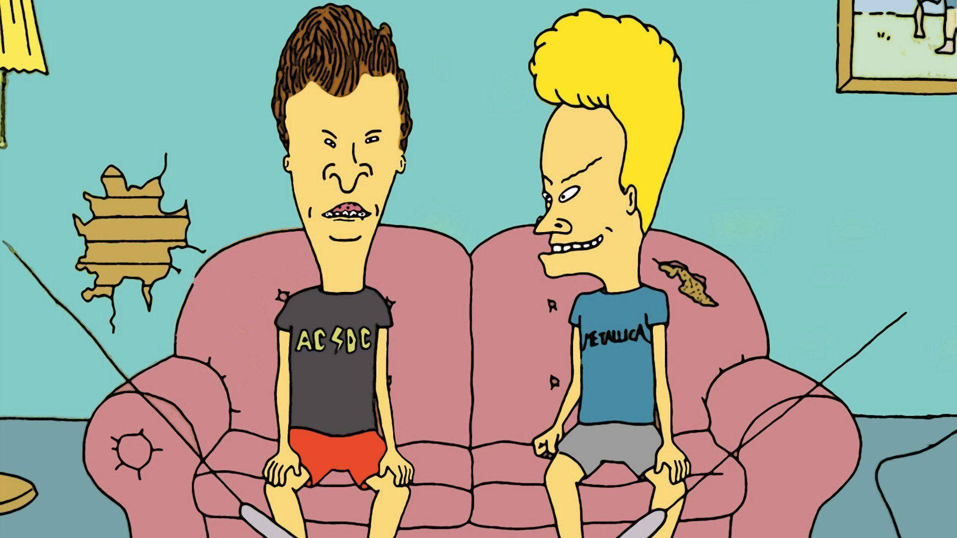 Beavis And Butt Head On Pink Couch