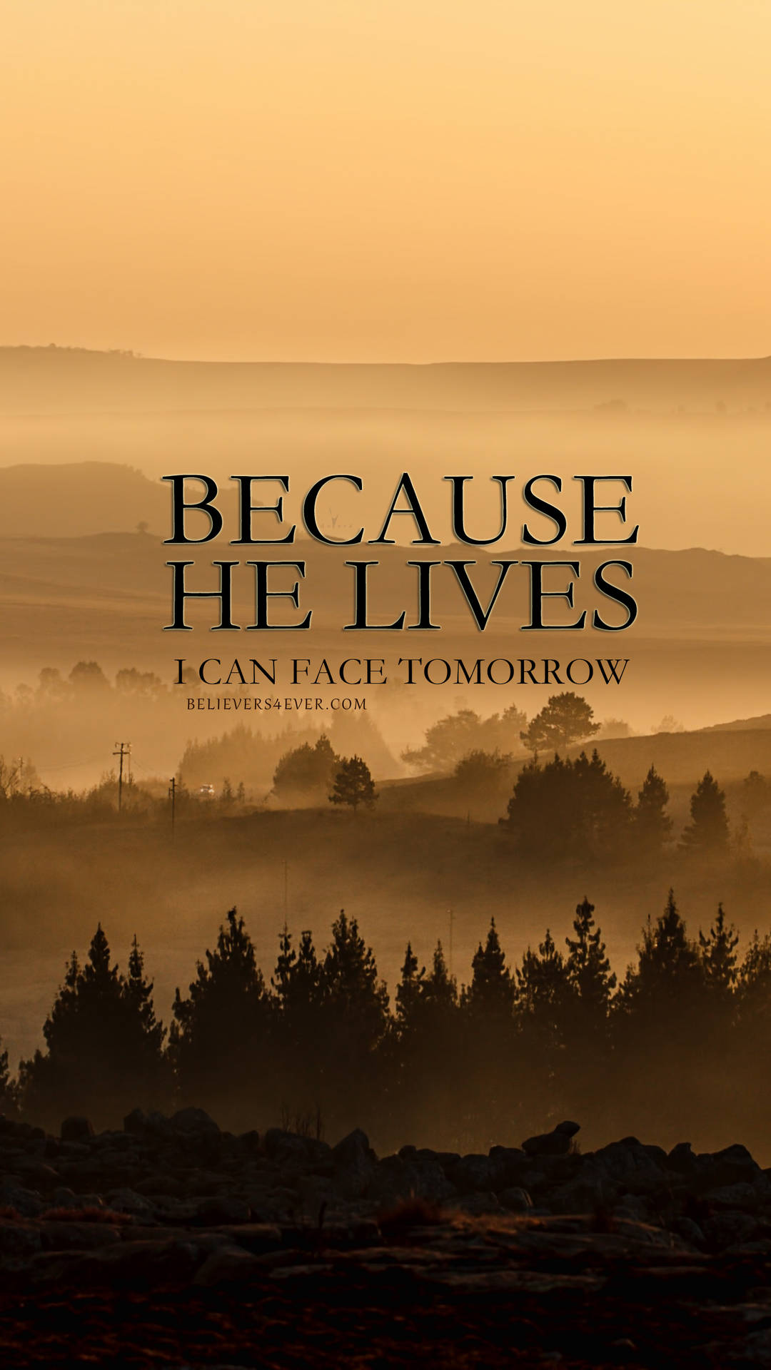 Because He Lives Christian Inspirational Quote Background