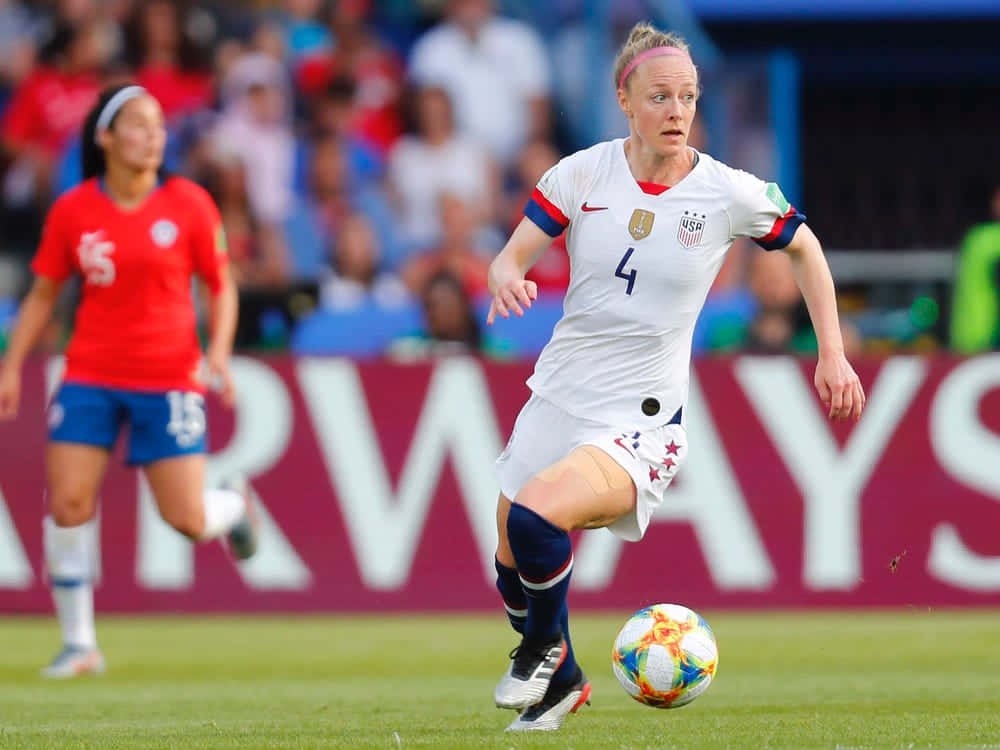 Becky Sauerbrunn Action Soccer Game Background