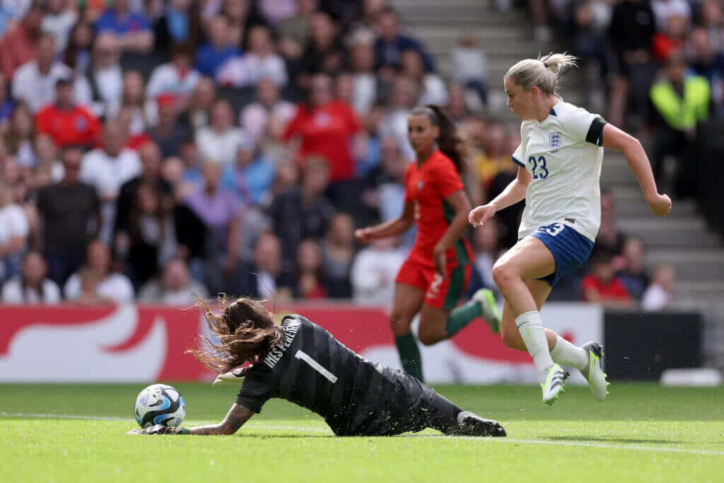 Becky Sauerbrunn In Action On The Field Background