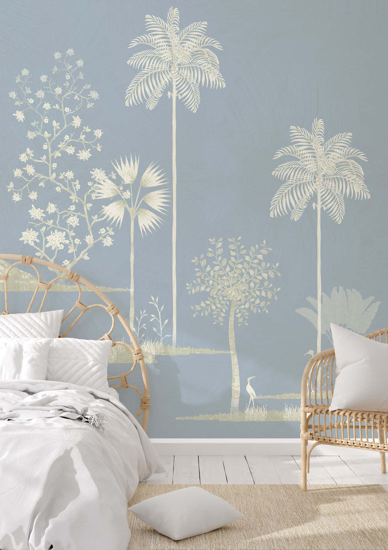 Bed Frame And Chair With Gilded Details Background