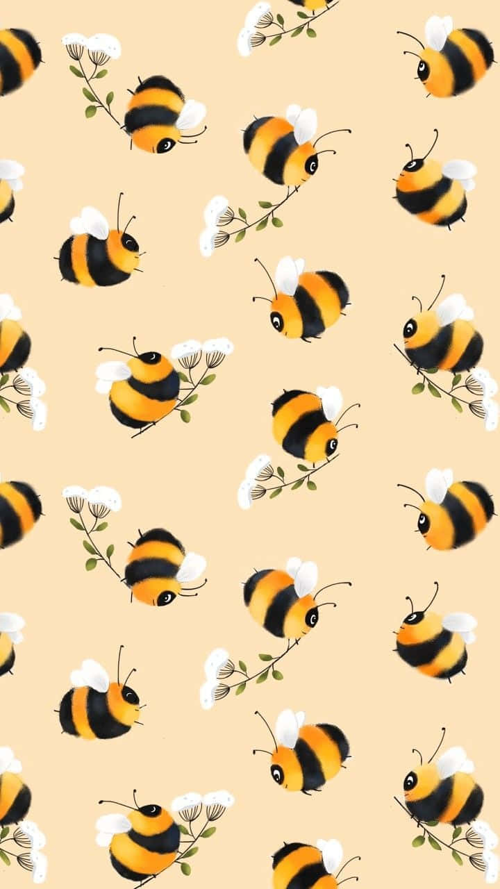 Bee Iphone Biege Pattern Background