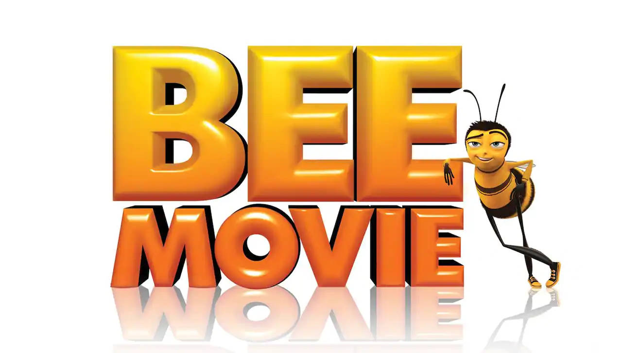 Bee Movie - A Cartoon Bee With A Yellow Background Background