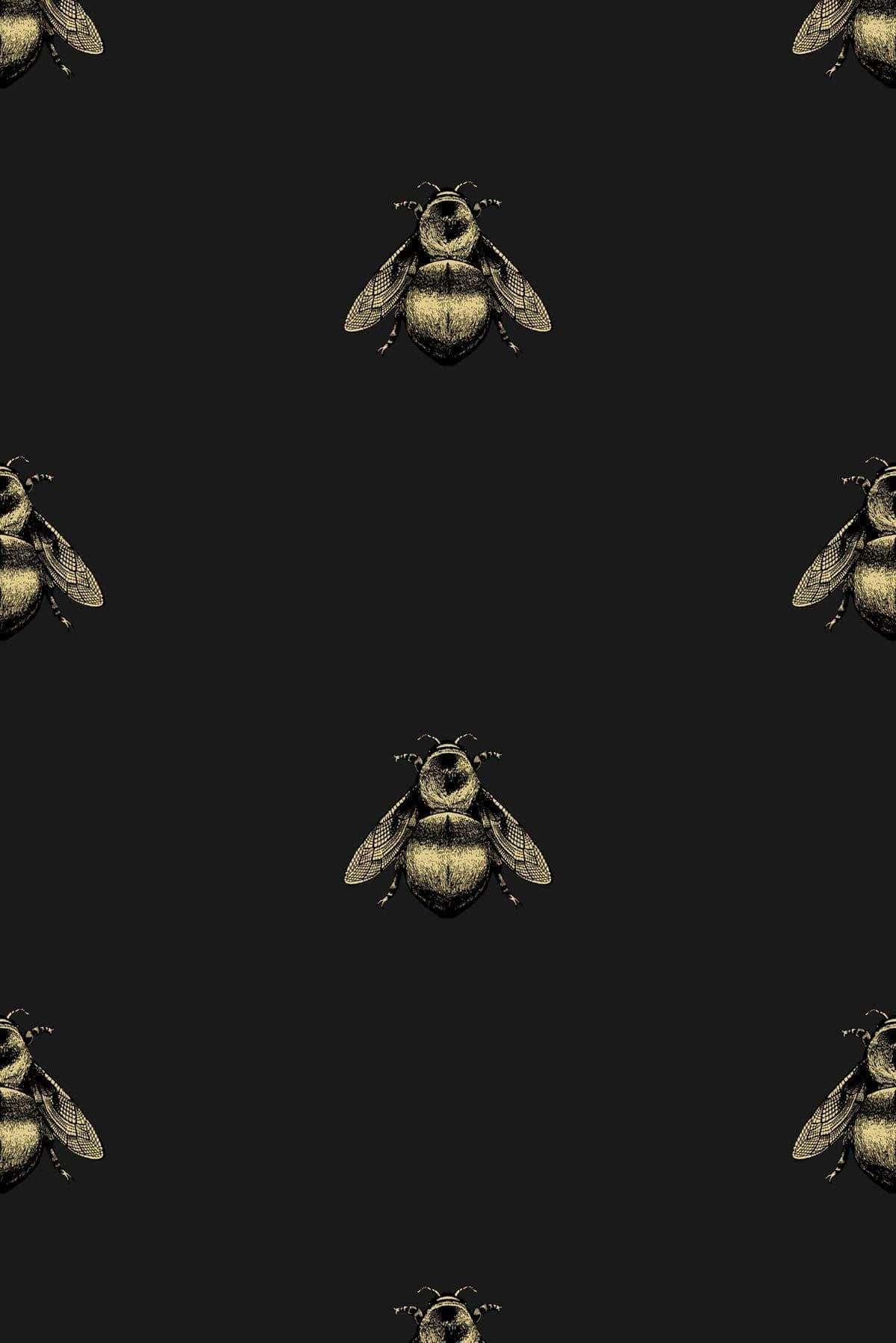 Bee Pattern Black Iphone Background