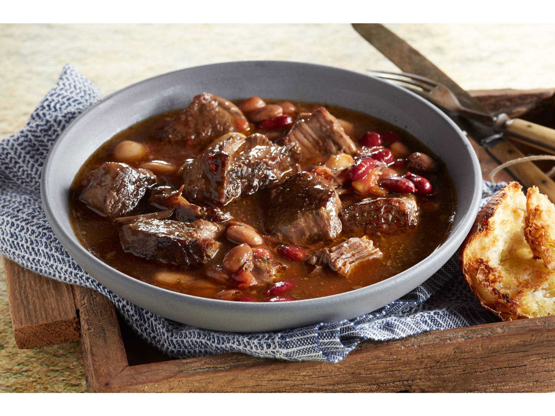 Beef Bourguignon And Beans Background