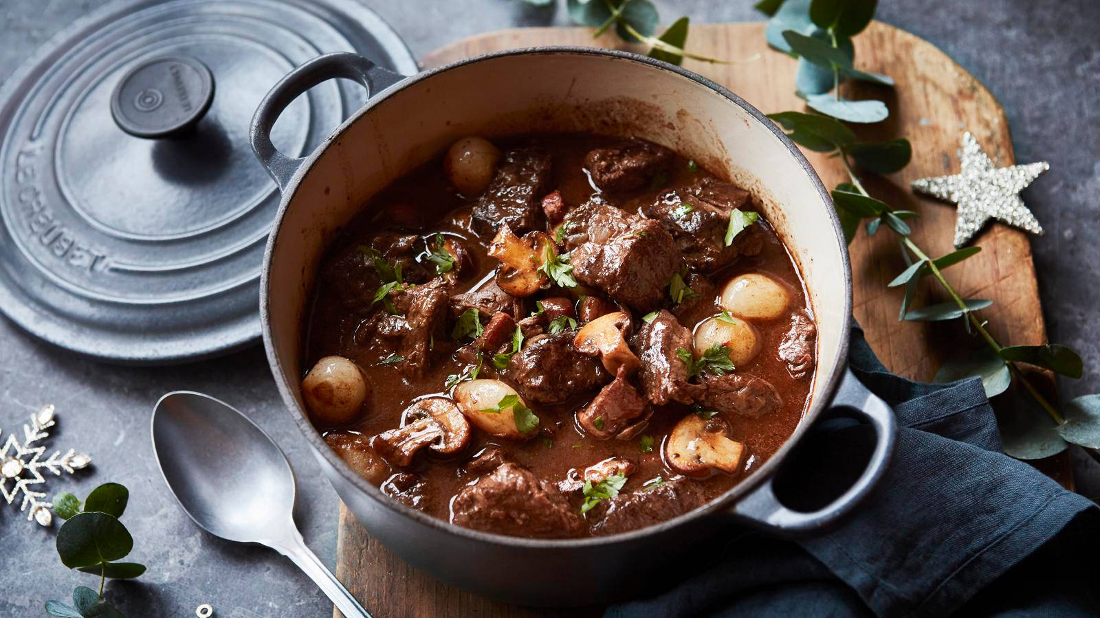 Beef Bourguignon Champignon Mushroom Background