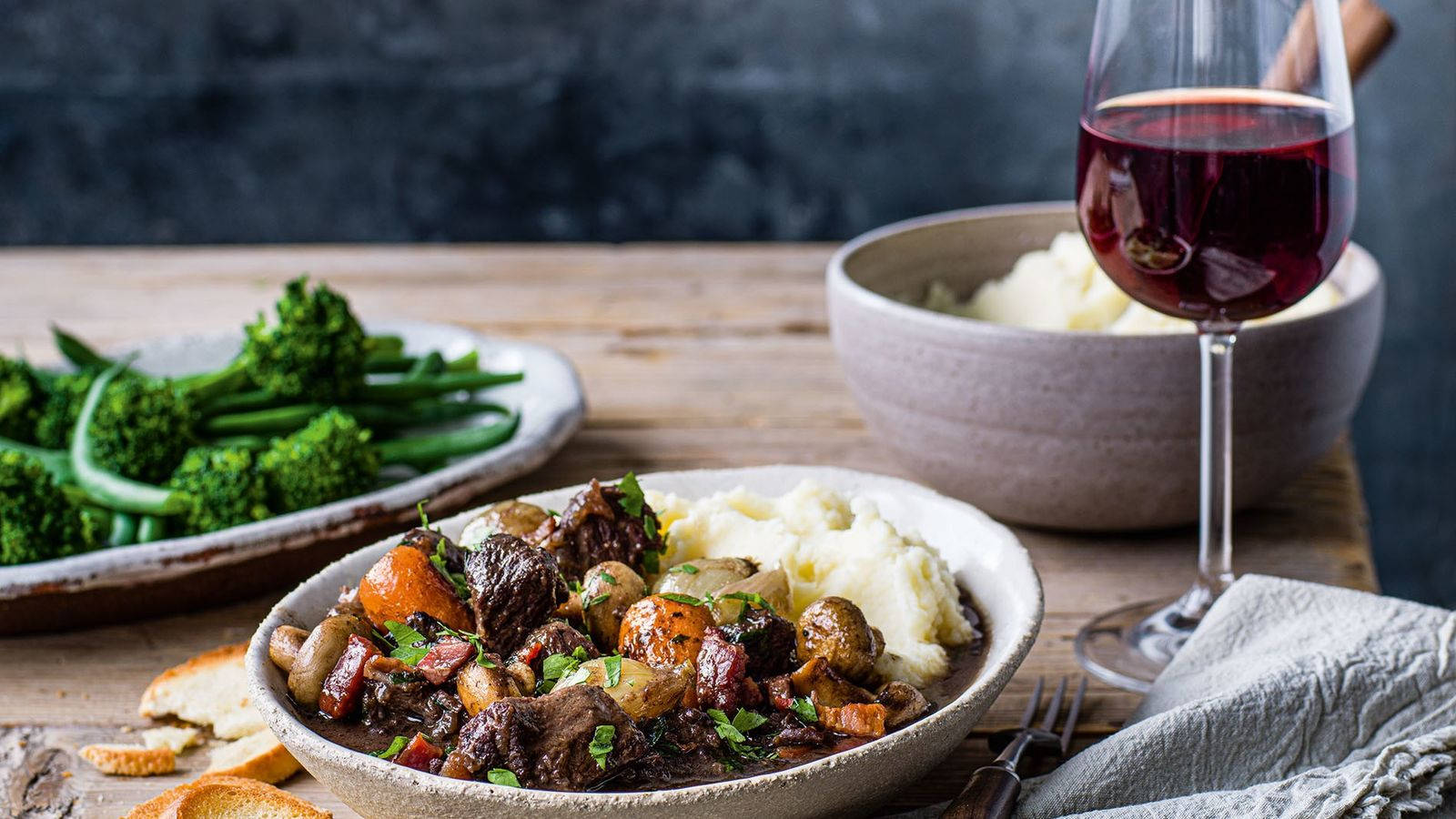 Beef Bourguignon Dinner Background