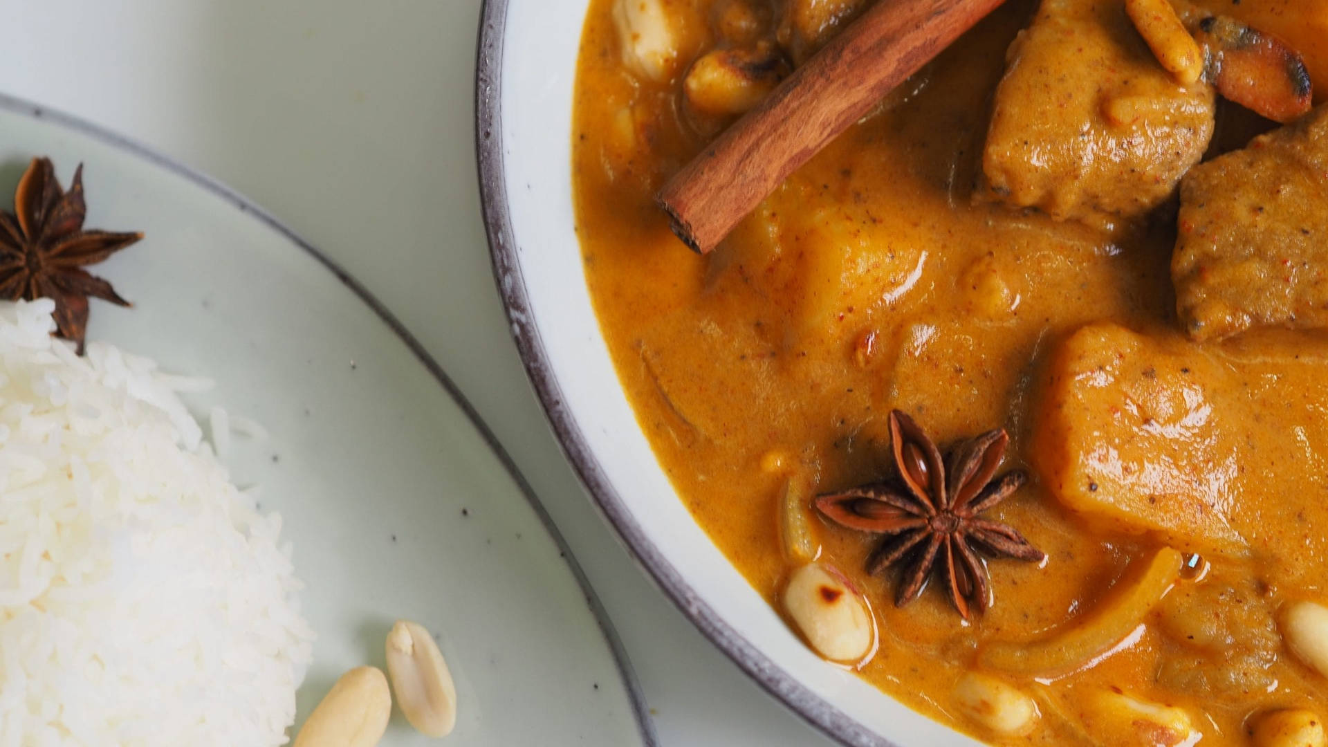 Beef Massaman Thai Curry With Potatoes Background