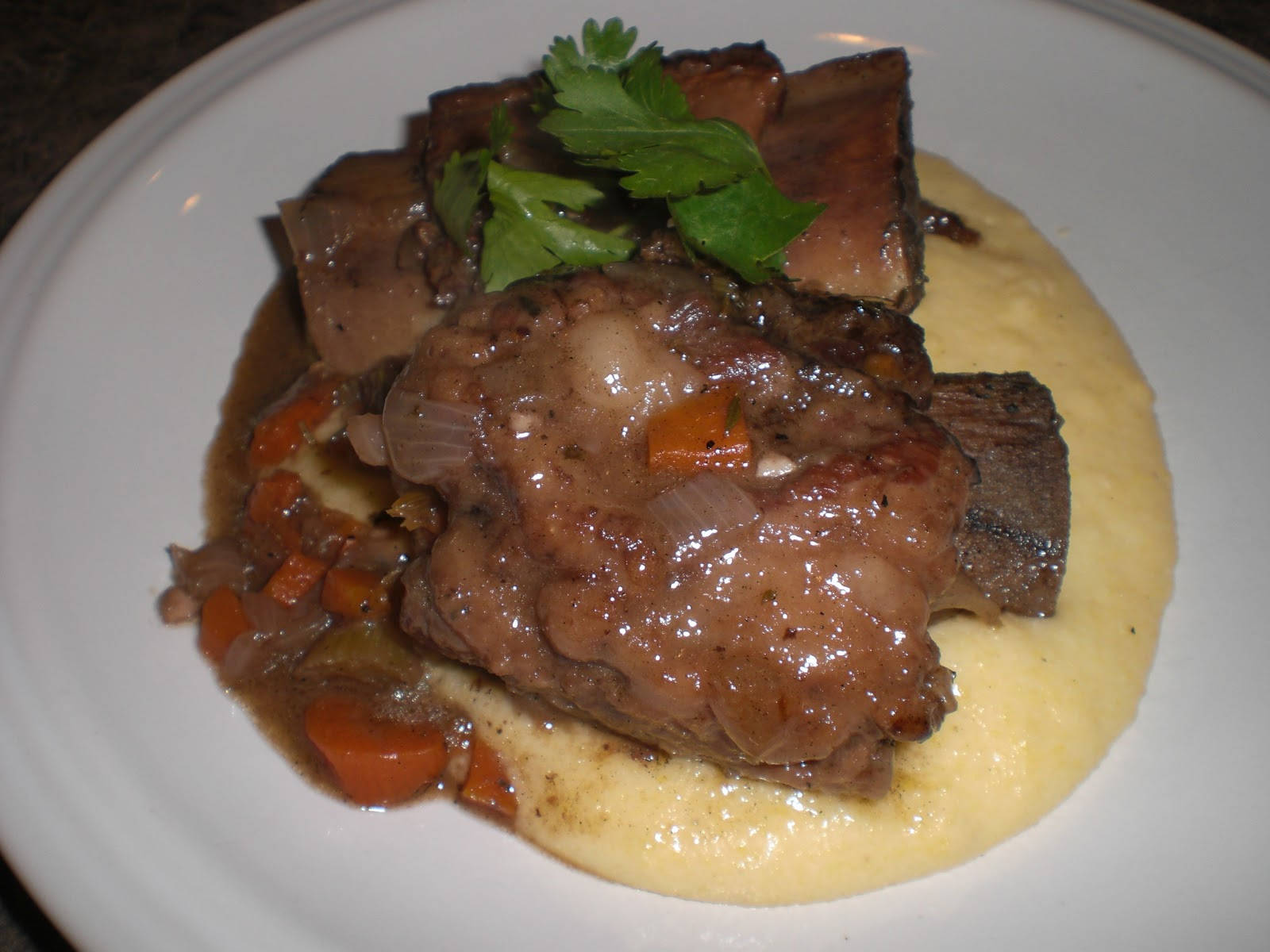 Beef On Polenta Dish