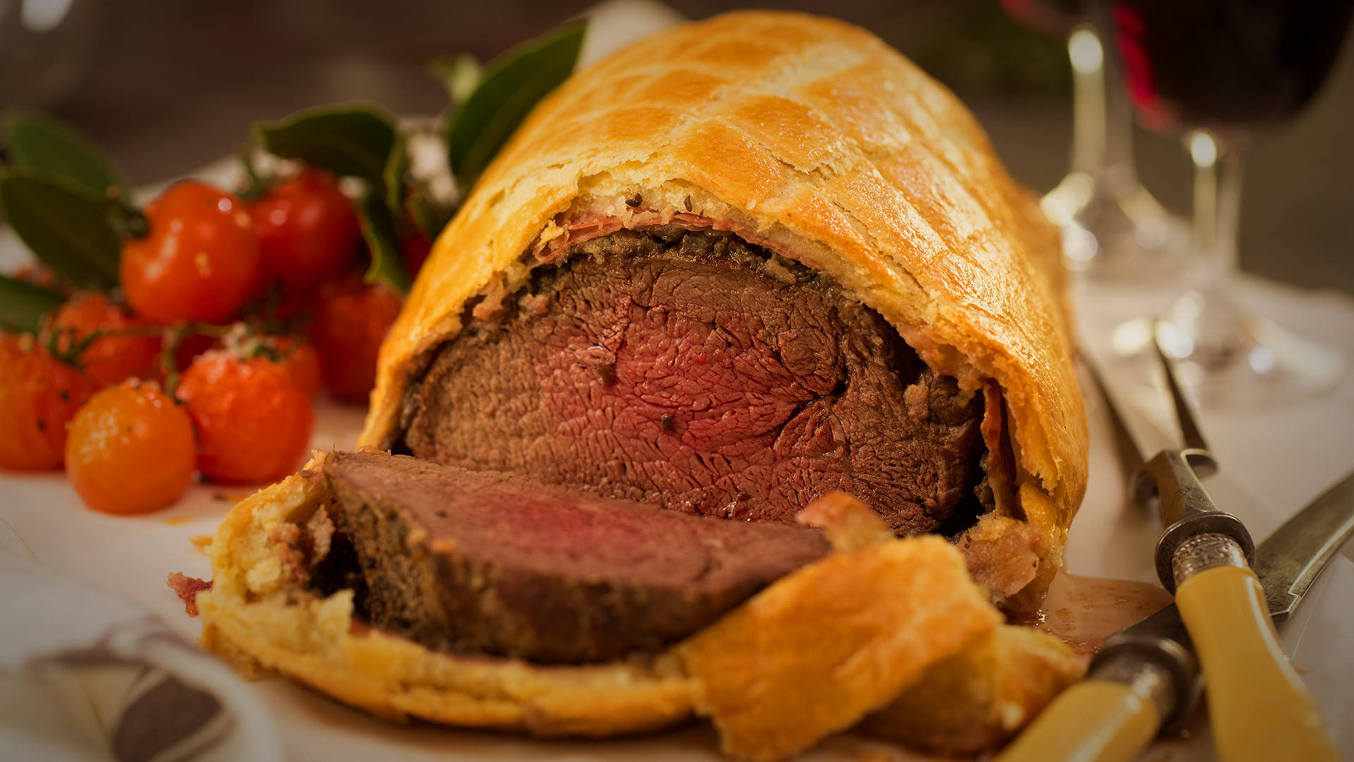 Beef Wellington Cherry Tomatoes Background