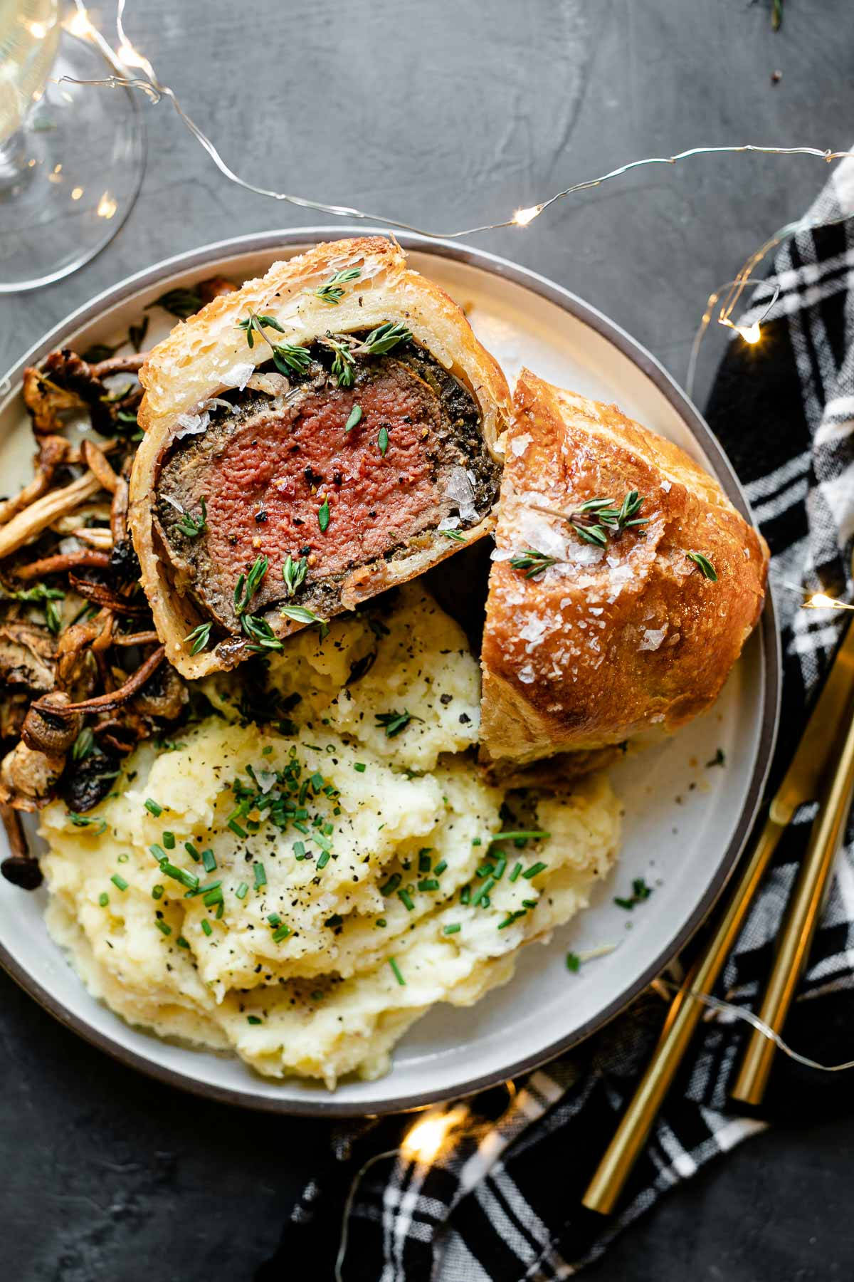 Beef Wellington Potato Mushrooms Background