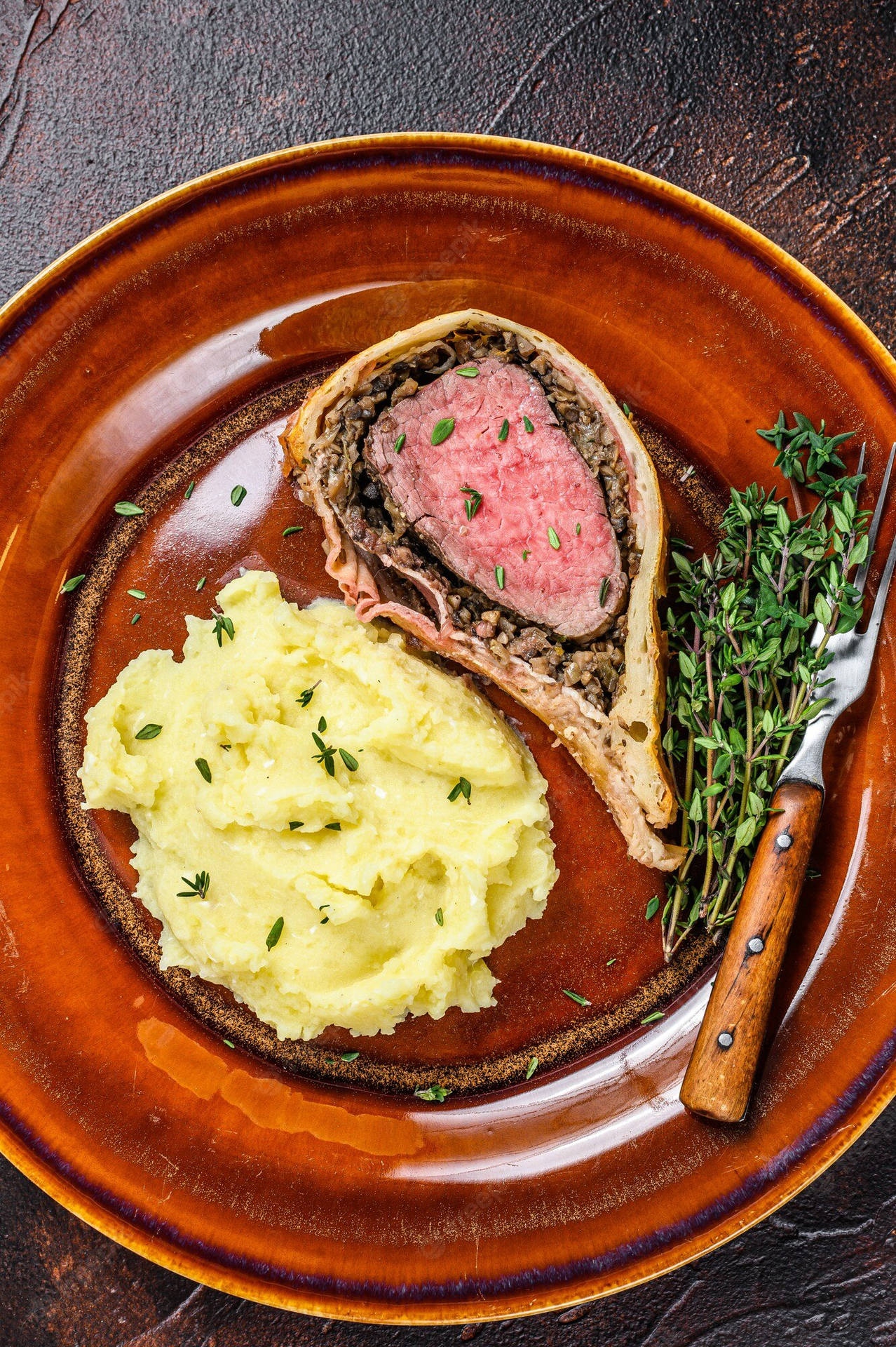 Beef Wellington Rosemary Potato Background