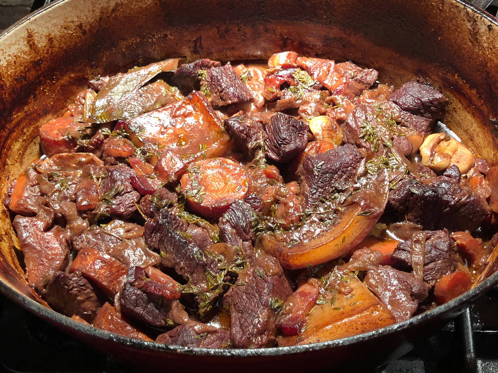 Beefy Bourguignon Dish Background