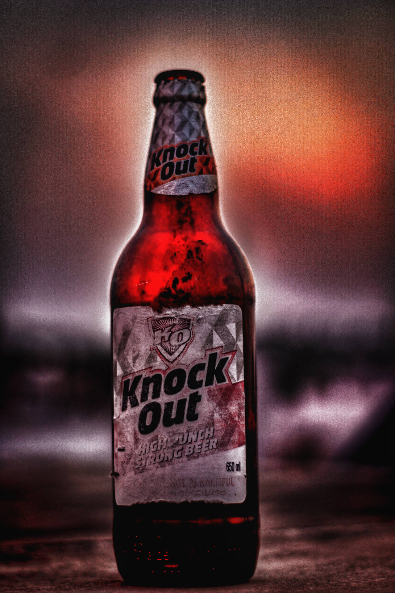 Beer Bottle Knock Out Brand Background