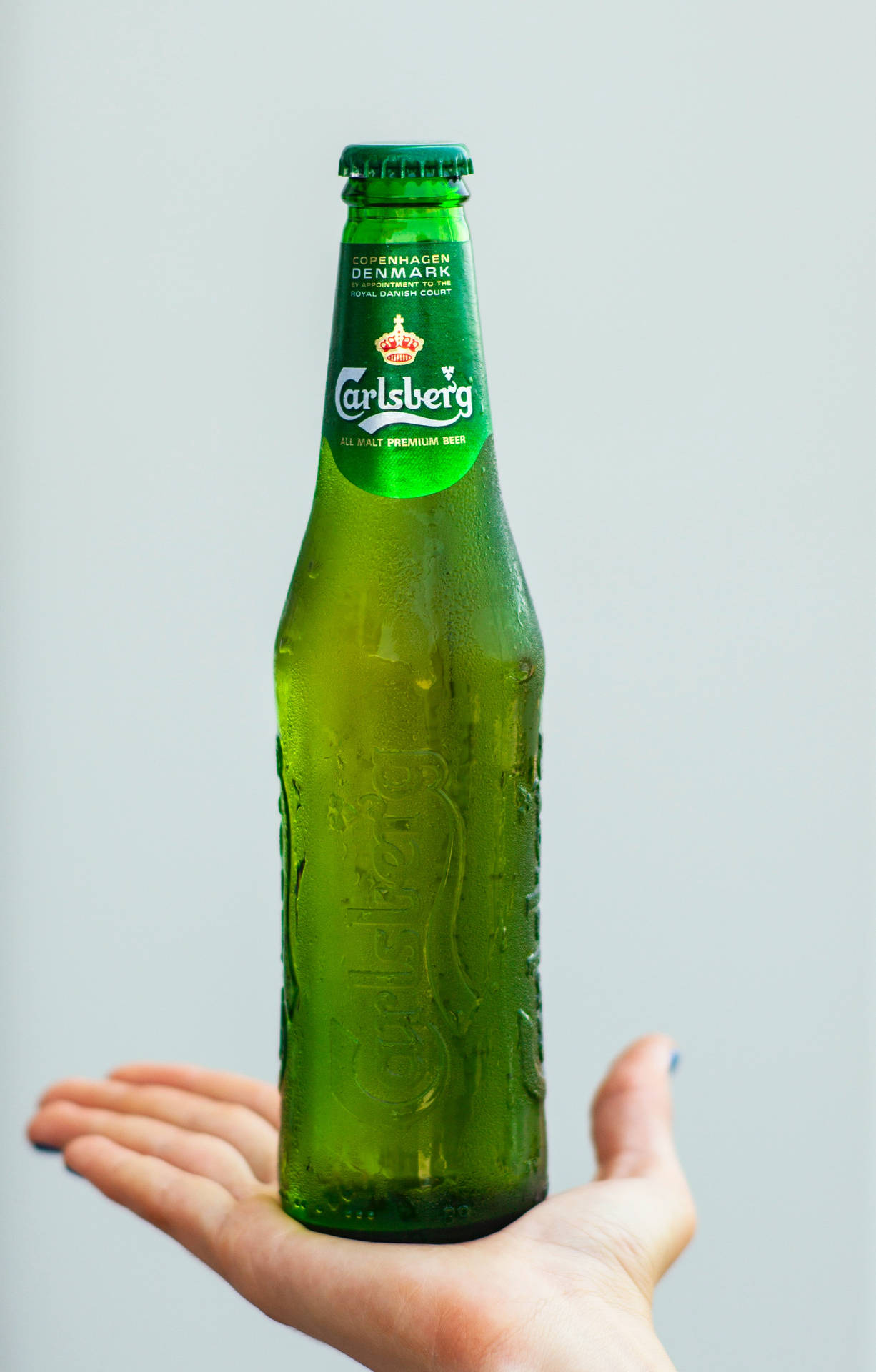 Beer Bottle Of Carlsberg Beer Background