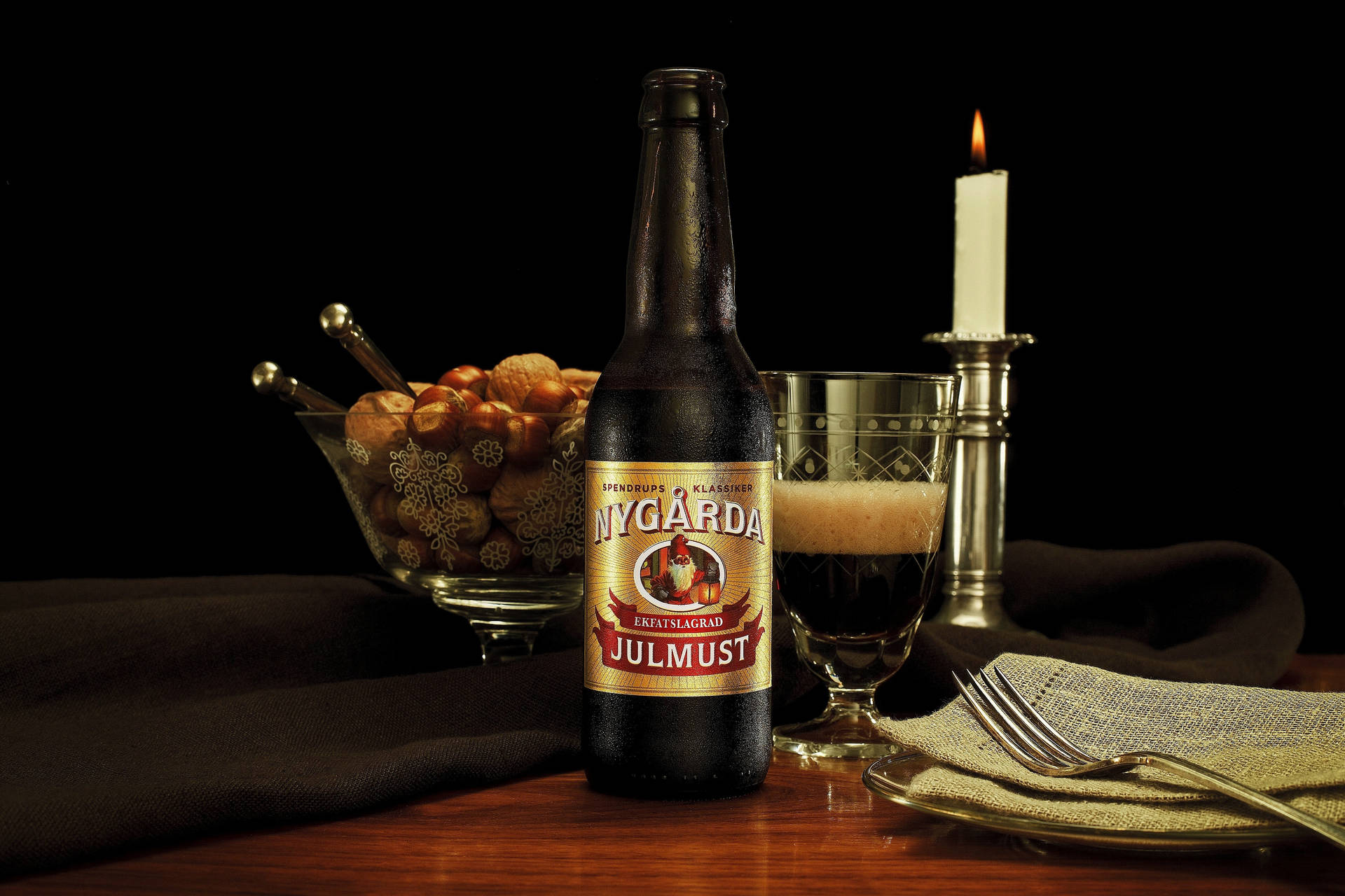 Beer Bottle On An Elegant Setup Background