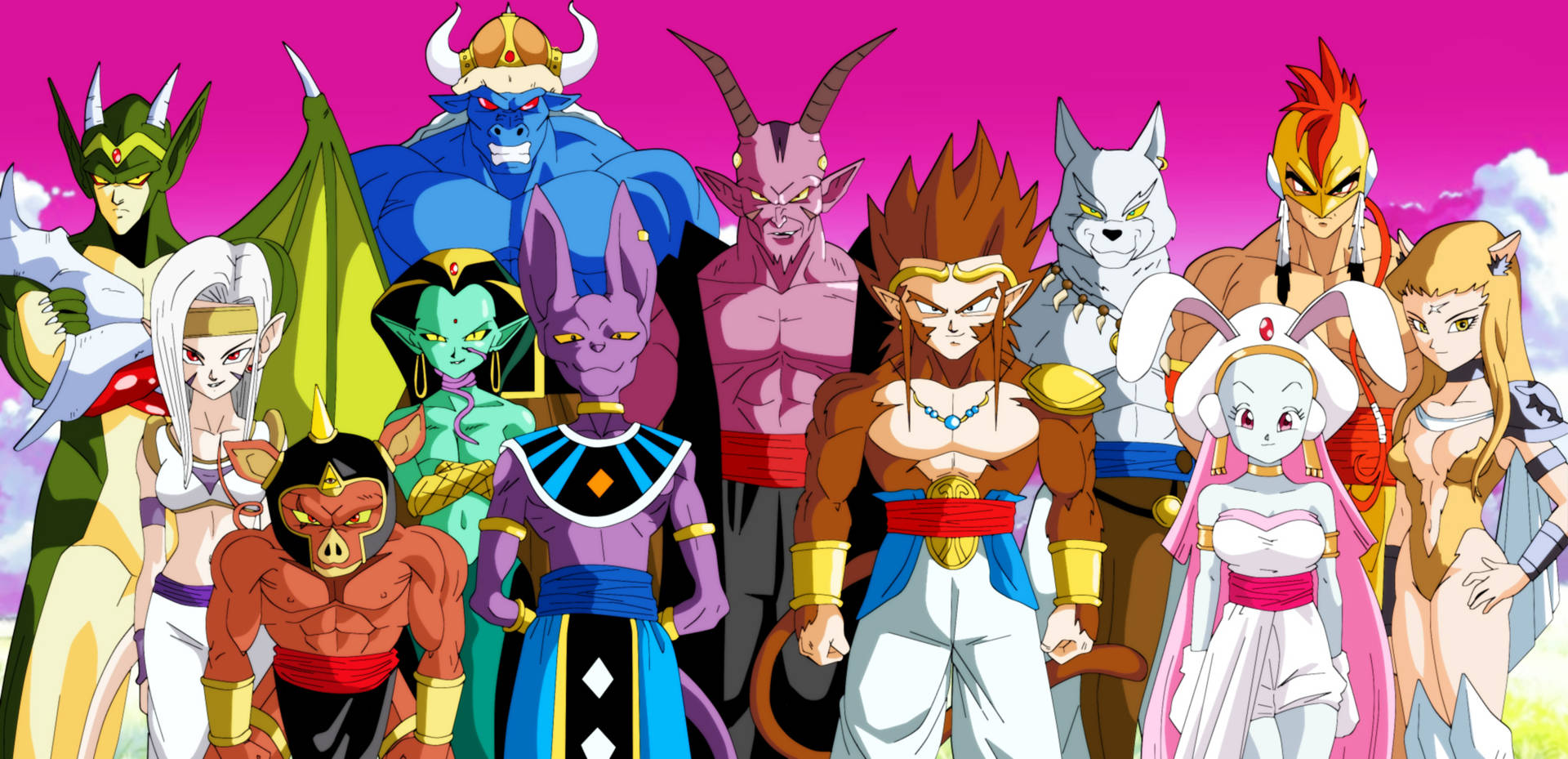 Beerus With Dragon Ball Z Characters Background