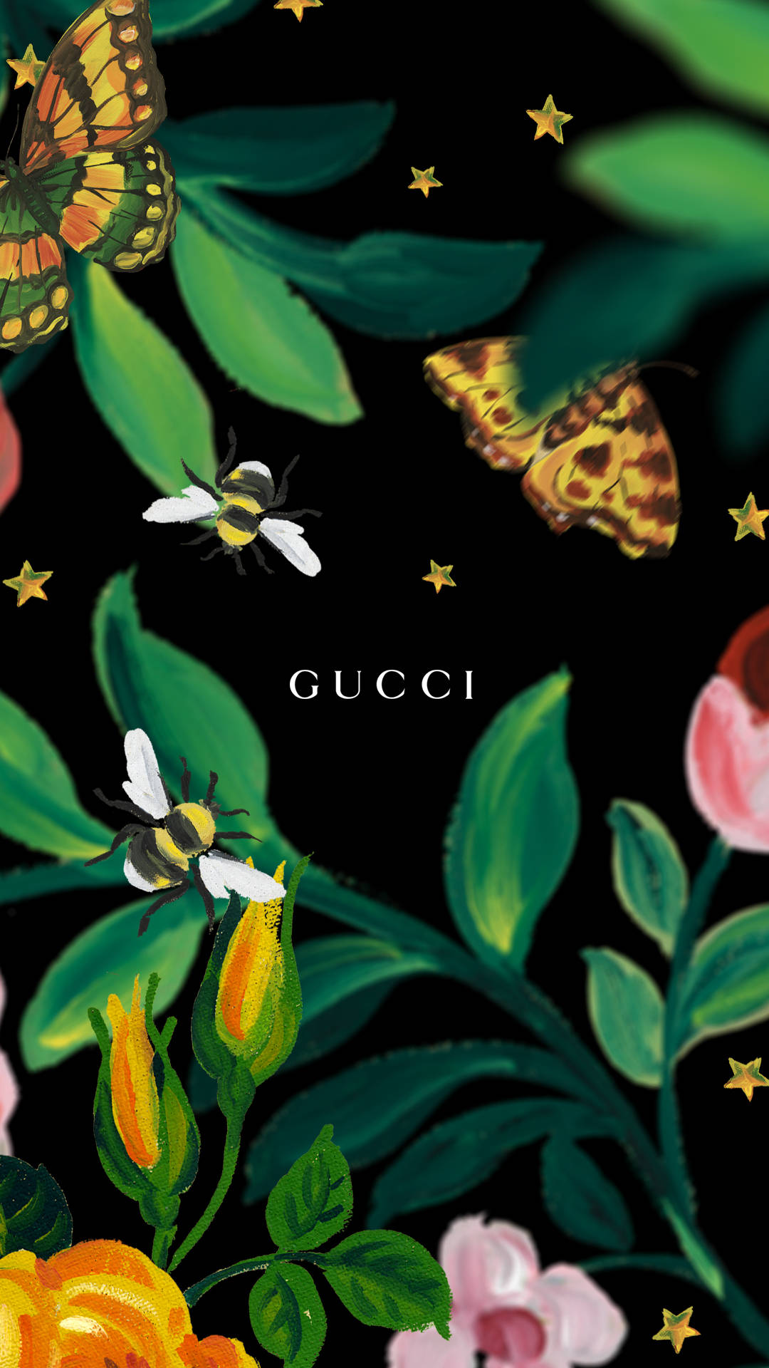Bees And Butterflies Gucci Iphone Background
