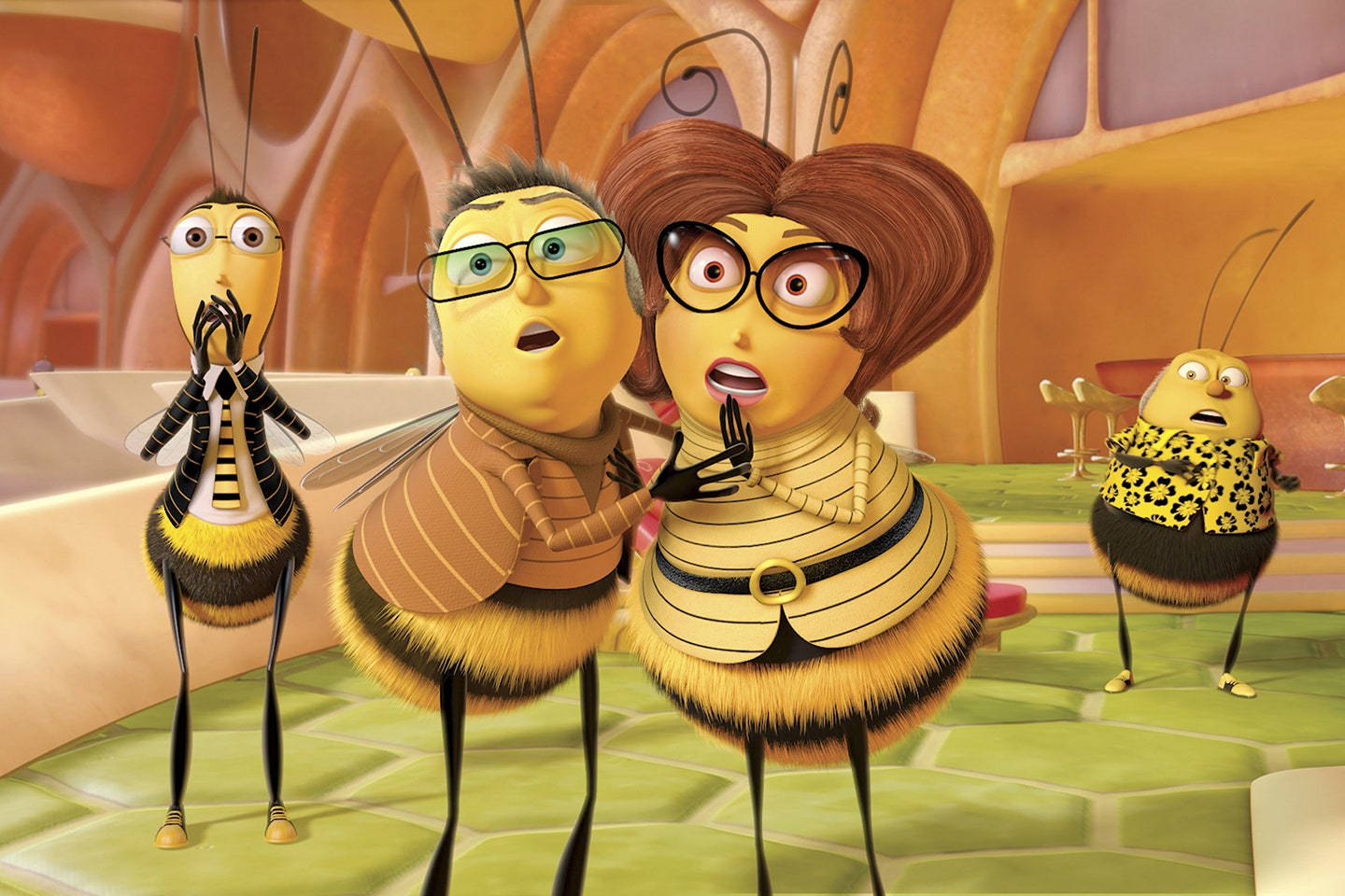 Bees Movie - A Group Of Bees In A Room Background