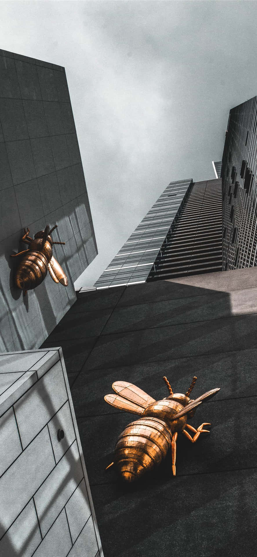 Bees On Buildings Iphone Background