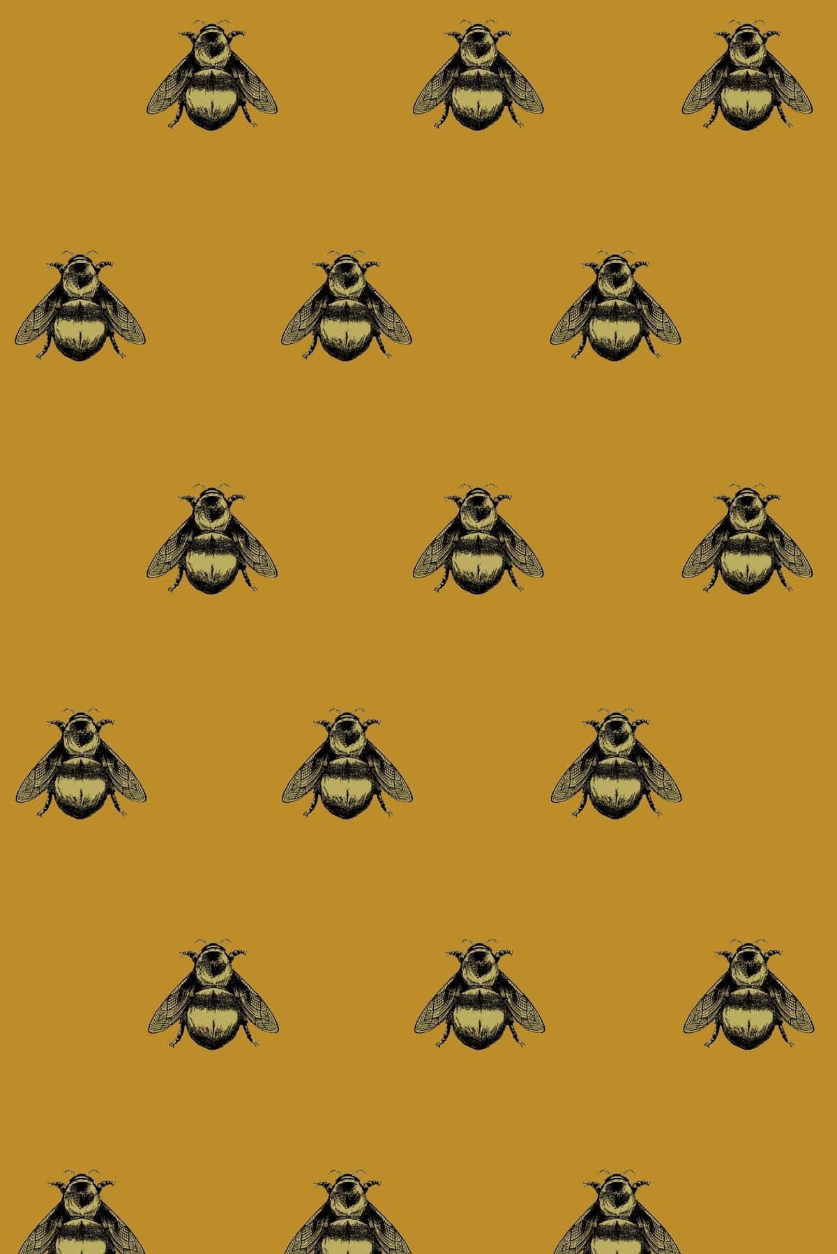 Bees Pattern Golden Iphone