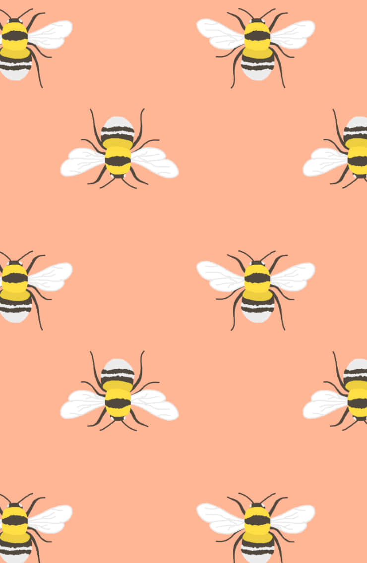 Bees Pattern Pastel Iphone Background