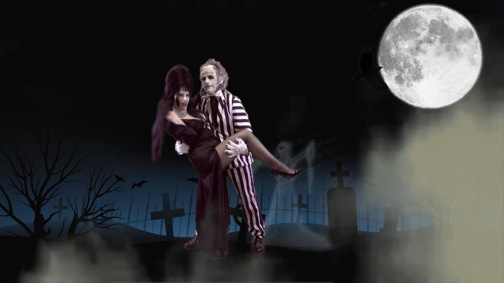 Beetlejuice With Girl Background