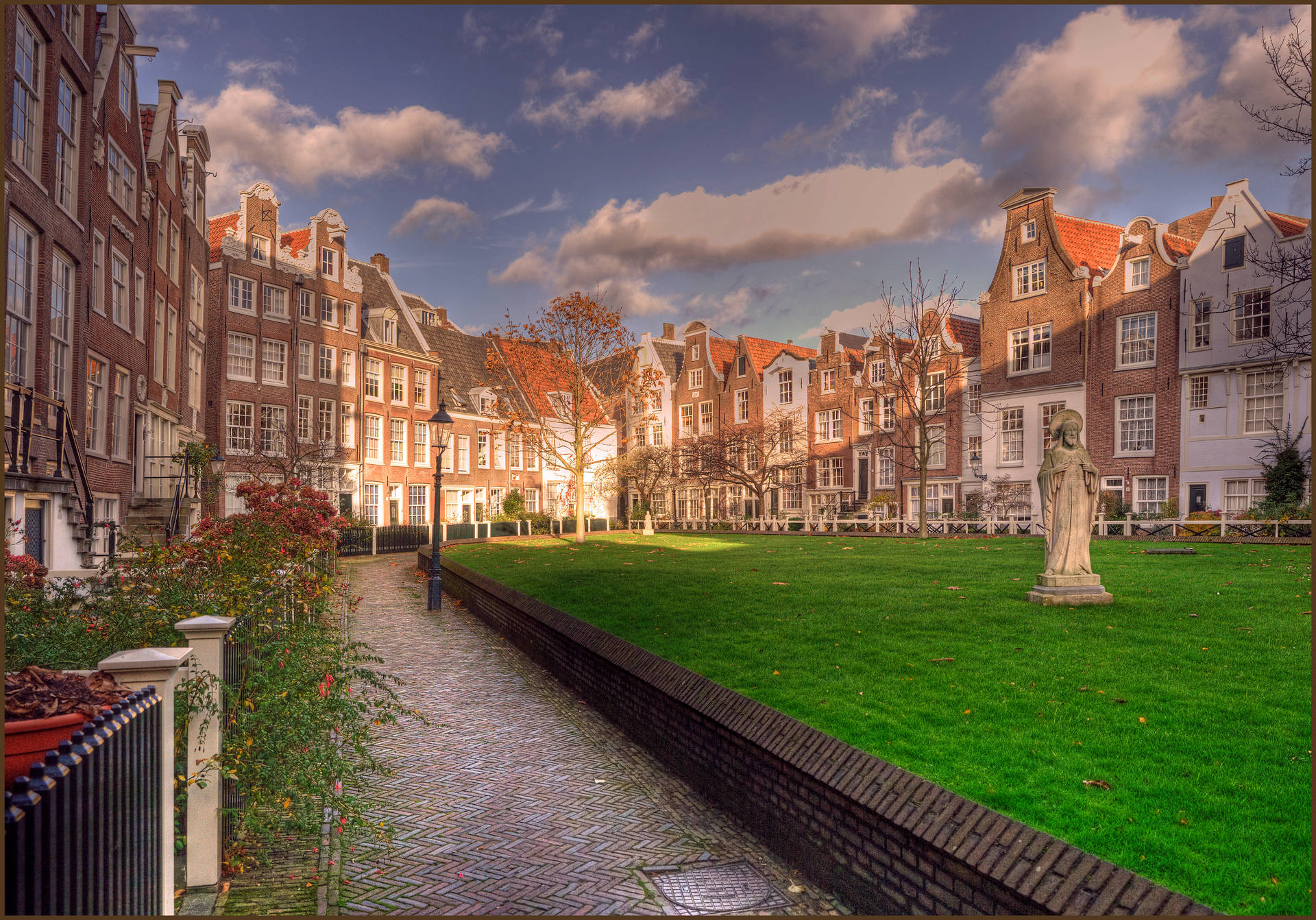 Begijnhof Amsterdam Almshouses Complex Background